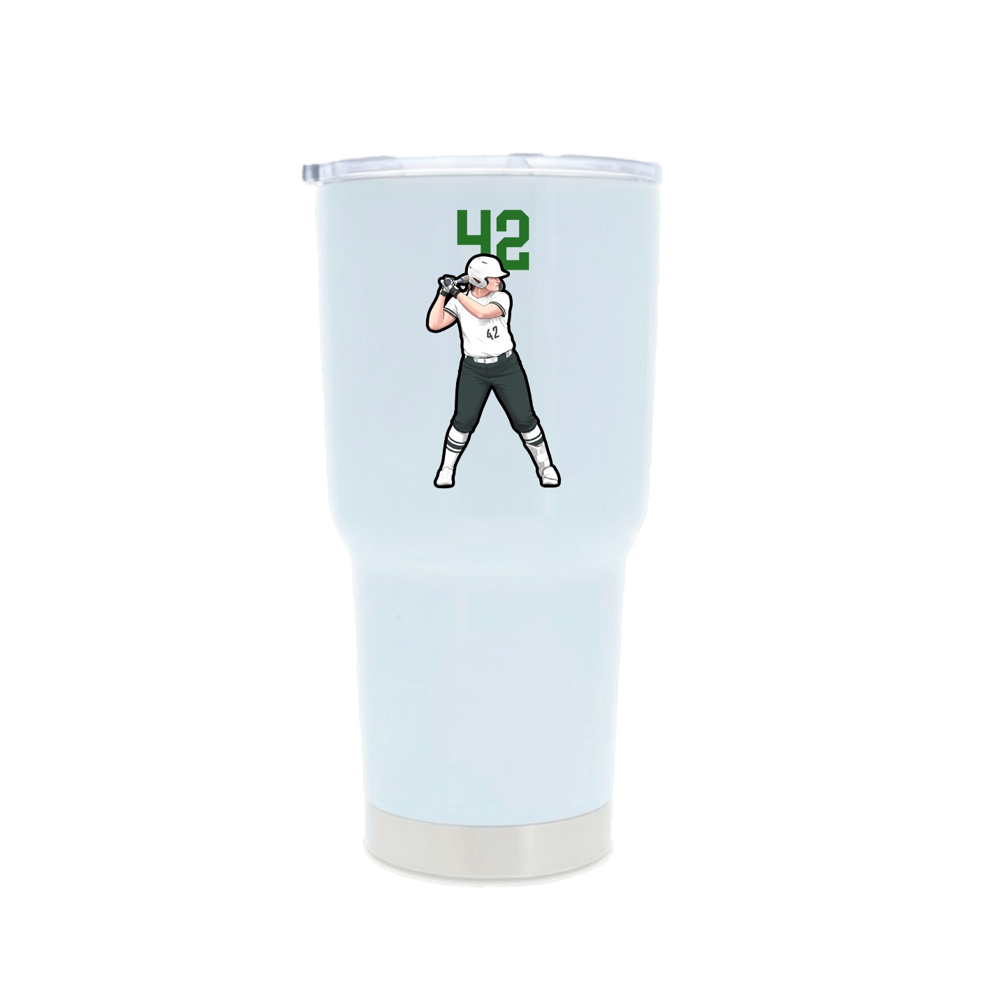 30oz Stainless Steel Tumbler — Number Top in White