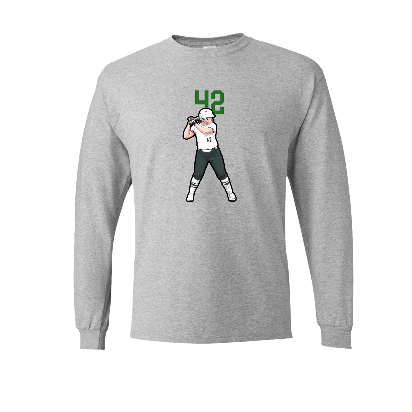 Long Sleeve Tee — Number Top in Grey
