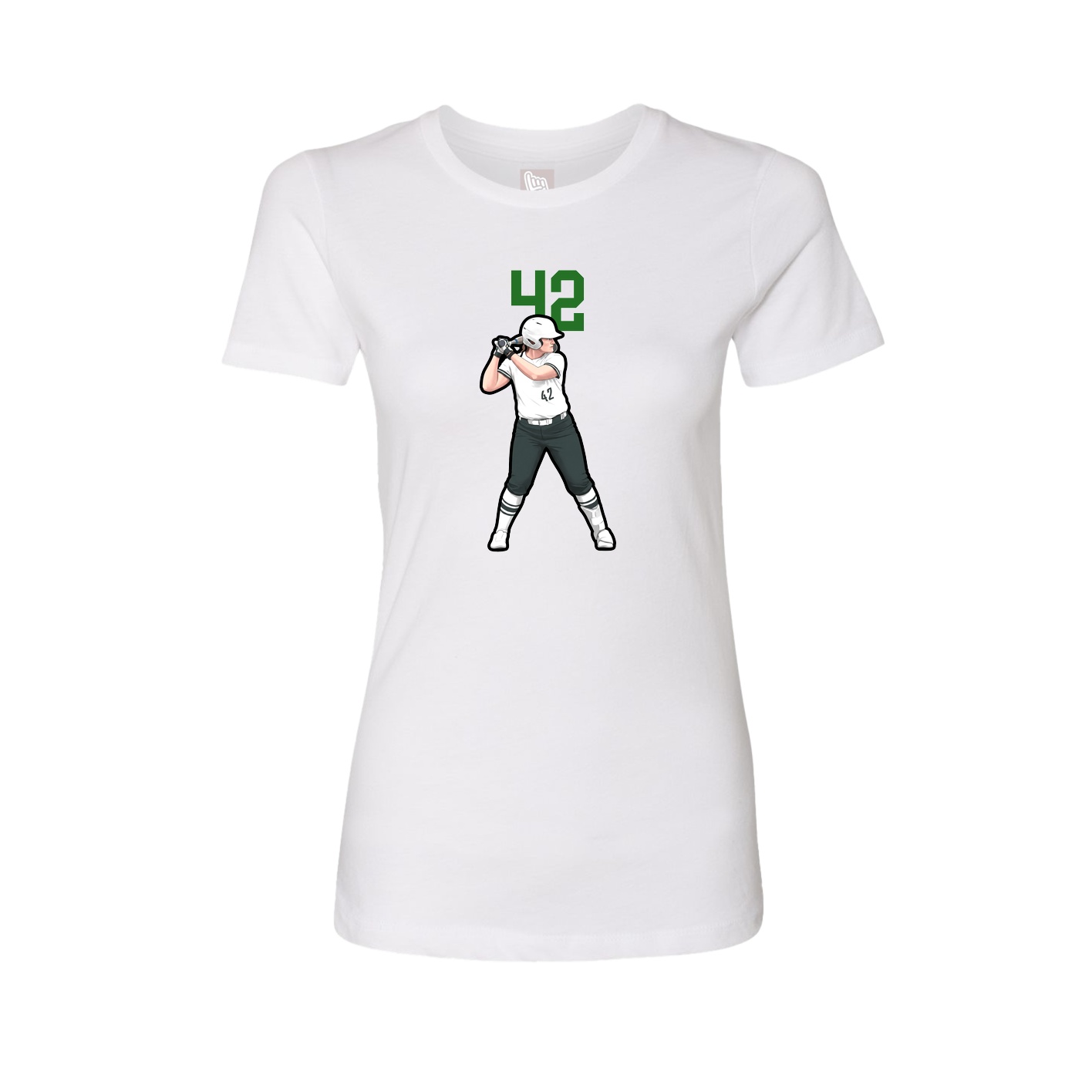 Fitted Women's Tee — Number Top in White
