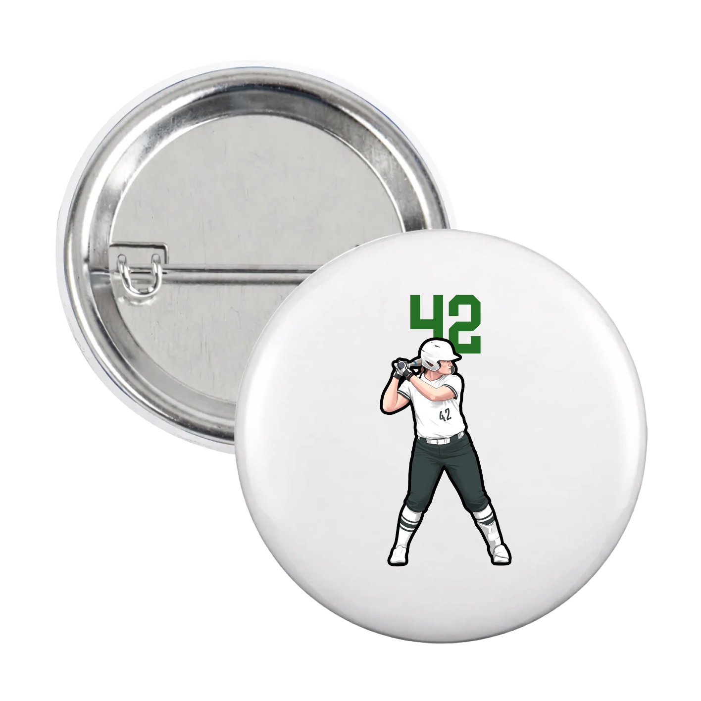 Game Day Button — Number Top in White