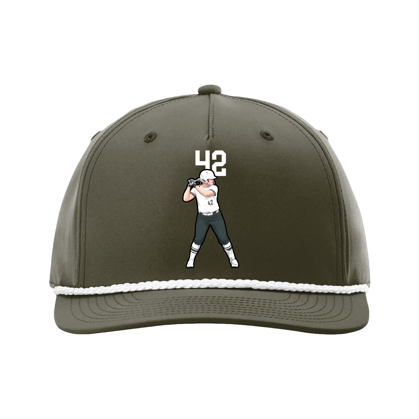 Five-Panel Classic Rope Cap — Number Top in Green