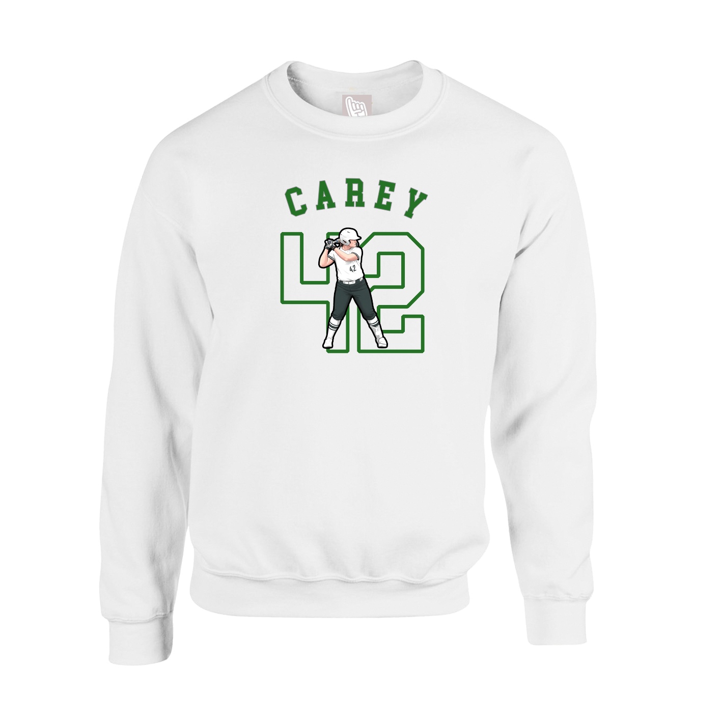 Fleece Crew — Shirsey Arch in White