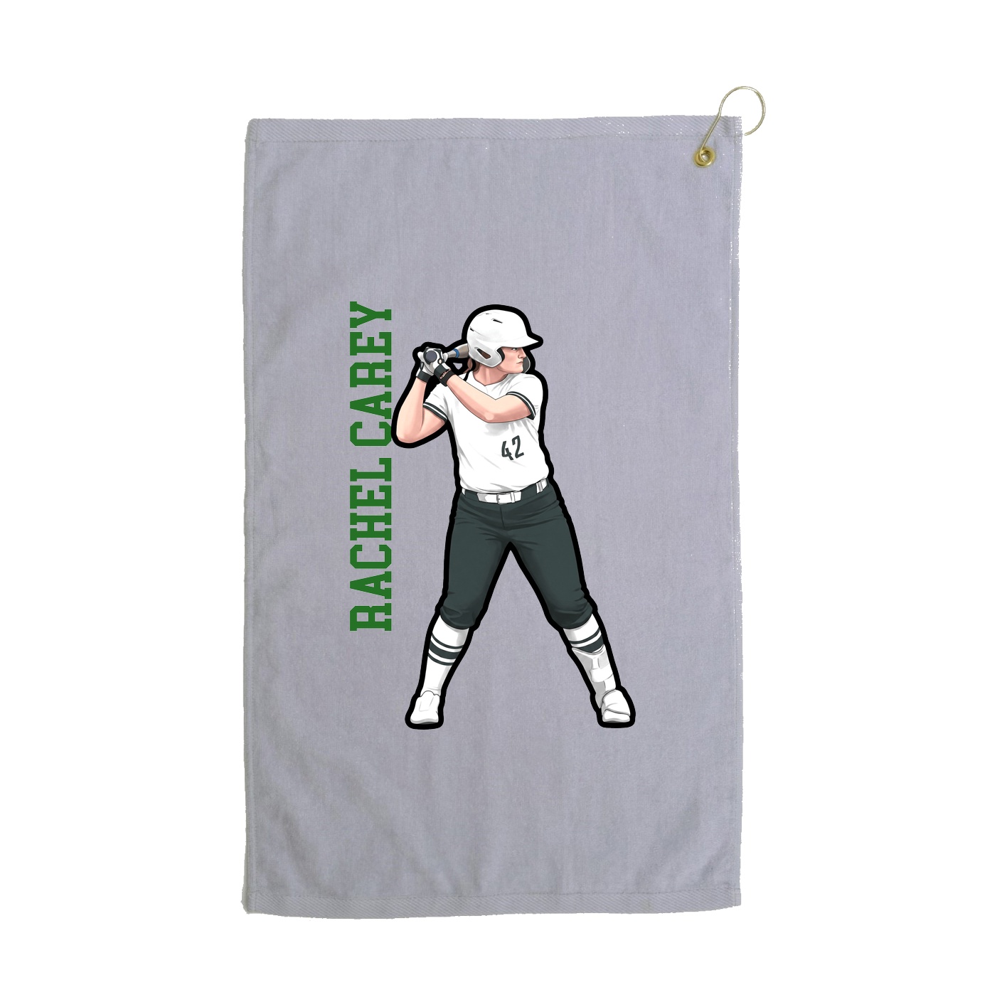 Golf Towel — Name Vertical in Grey