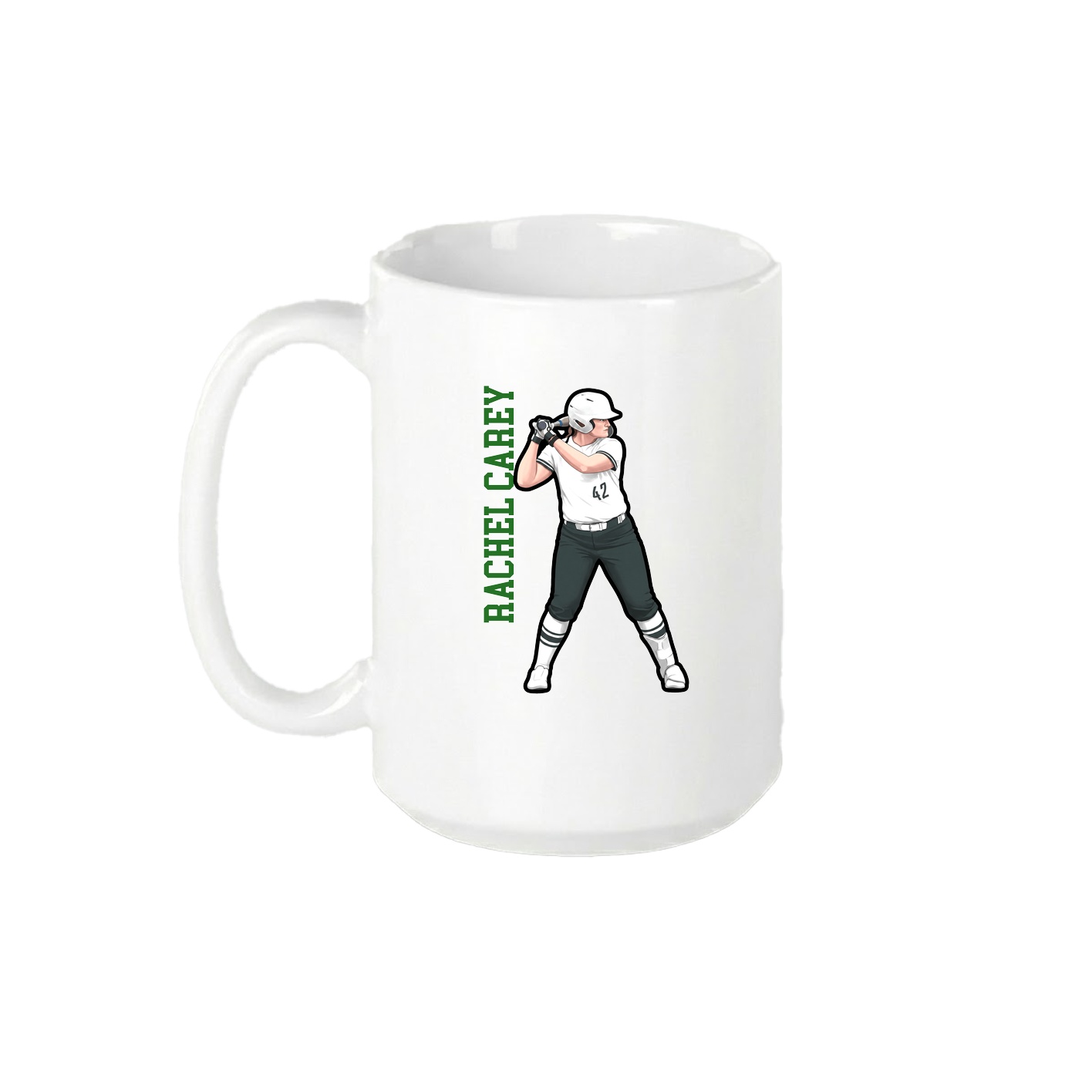 15oz Coffee Mug — Name Vertical in White