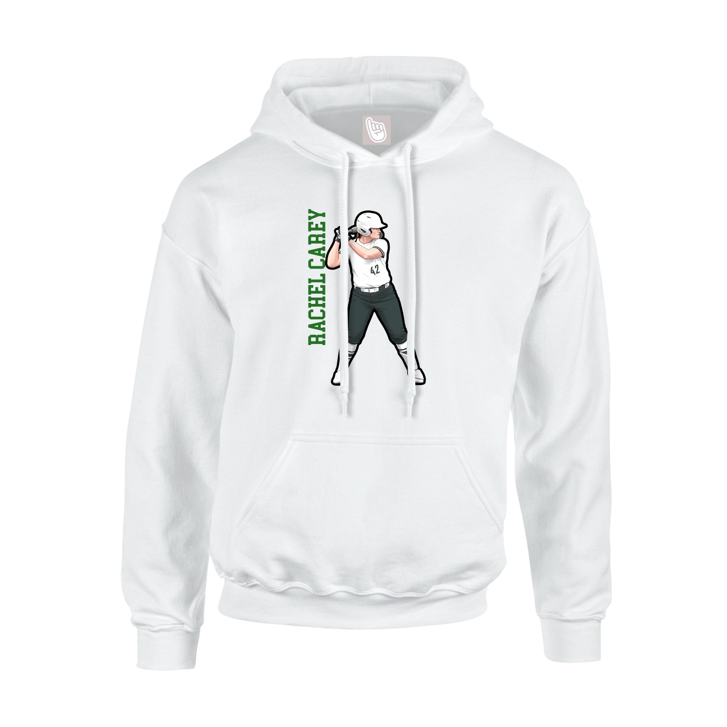 Hoodie — Name Vertical in White
