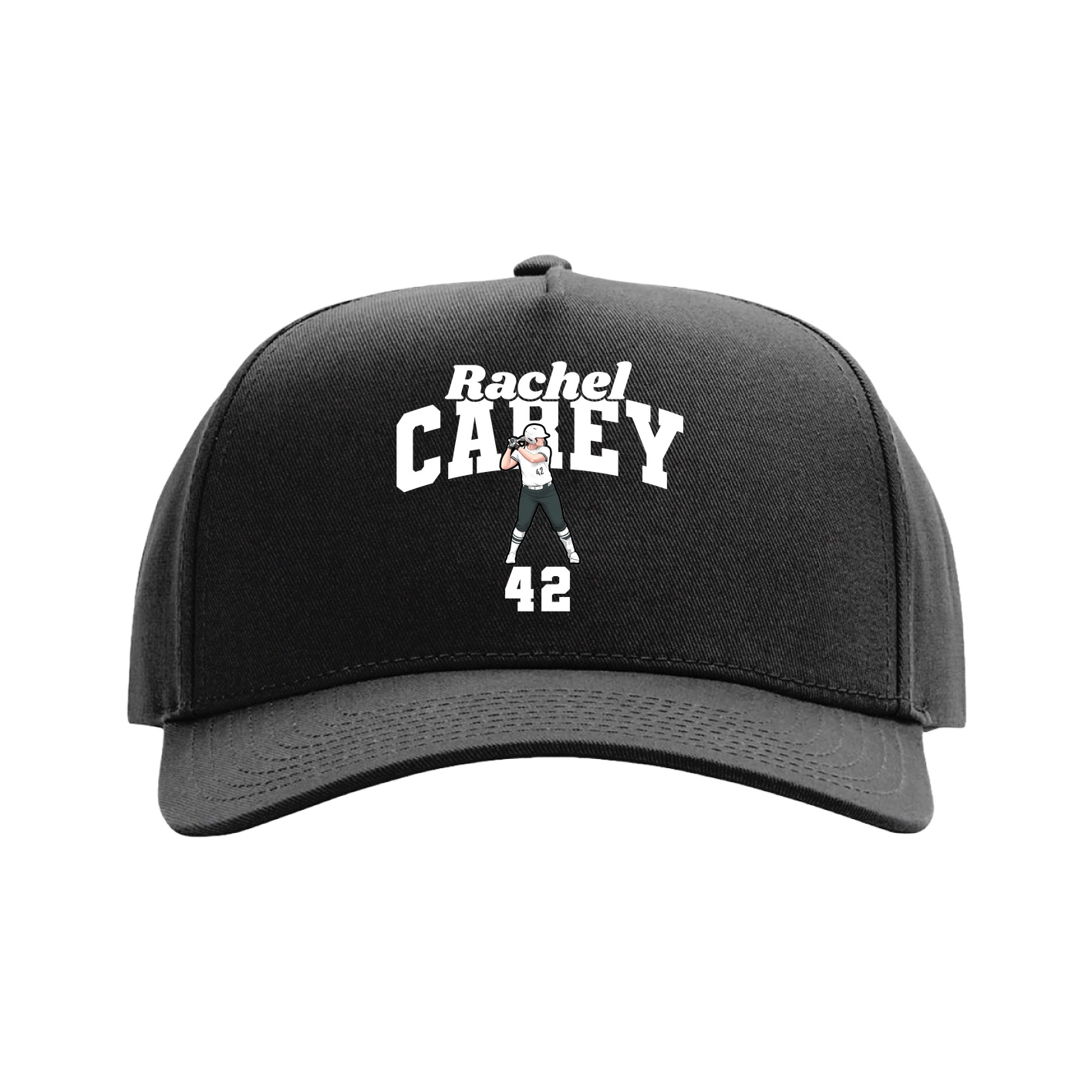 Full Fabric Five-Panel Champ Cap — Signature Arch in Black