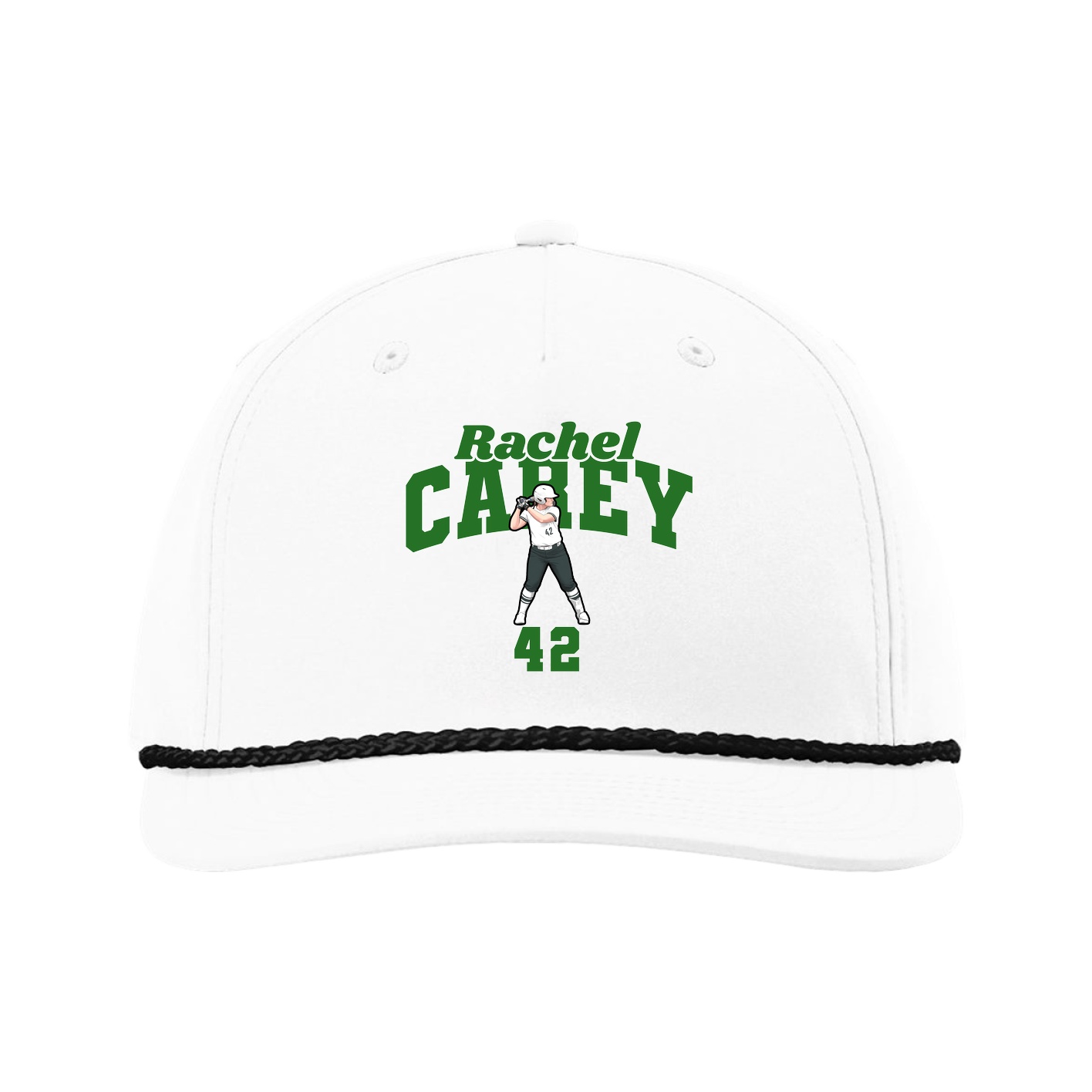 Five-Panel Classic Rope Cap — Signature Arch in White