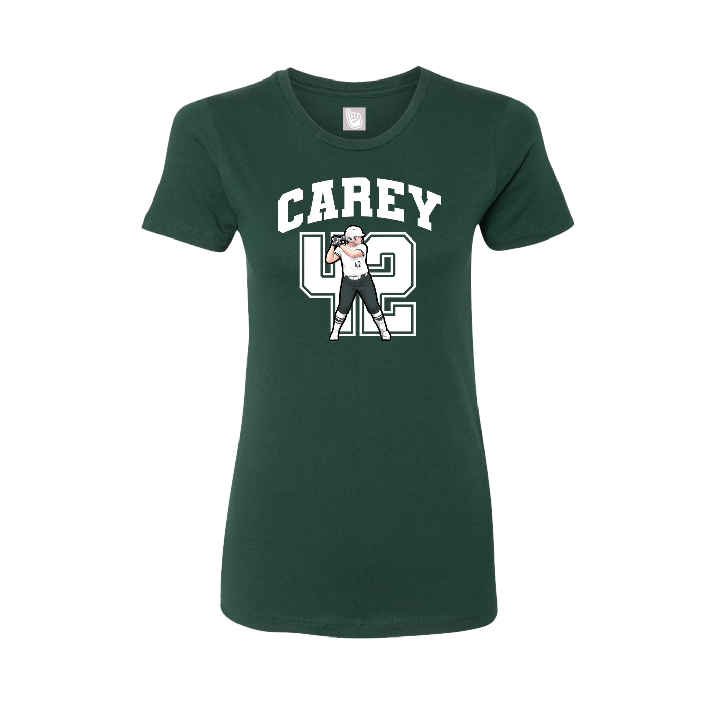 Fitted Women's Tee — Number in Green