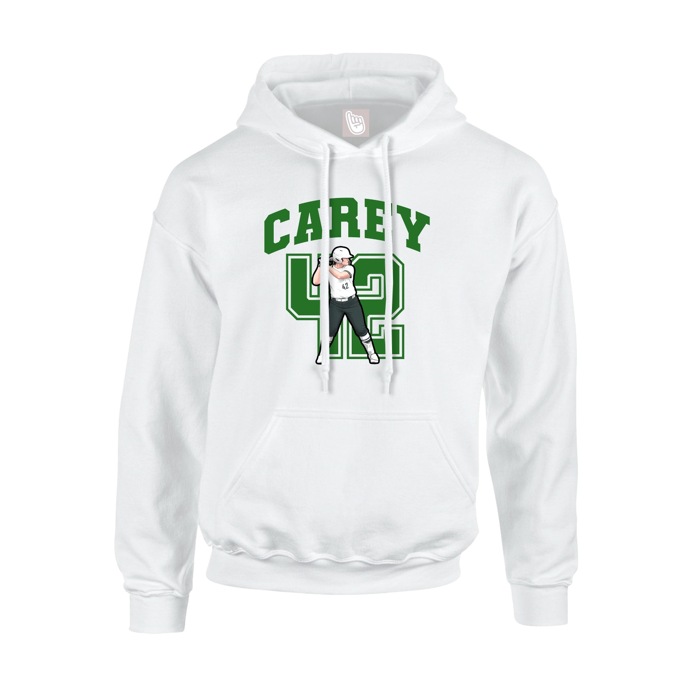 Youth Hoodie — Number in White