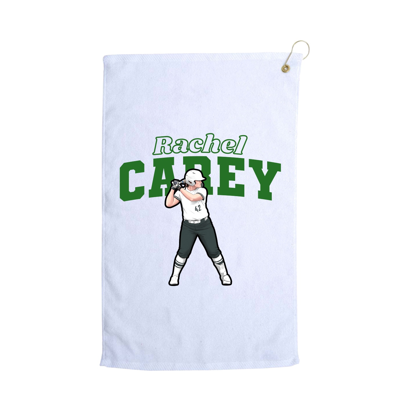 Golf Towel — Name Arch in White