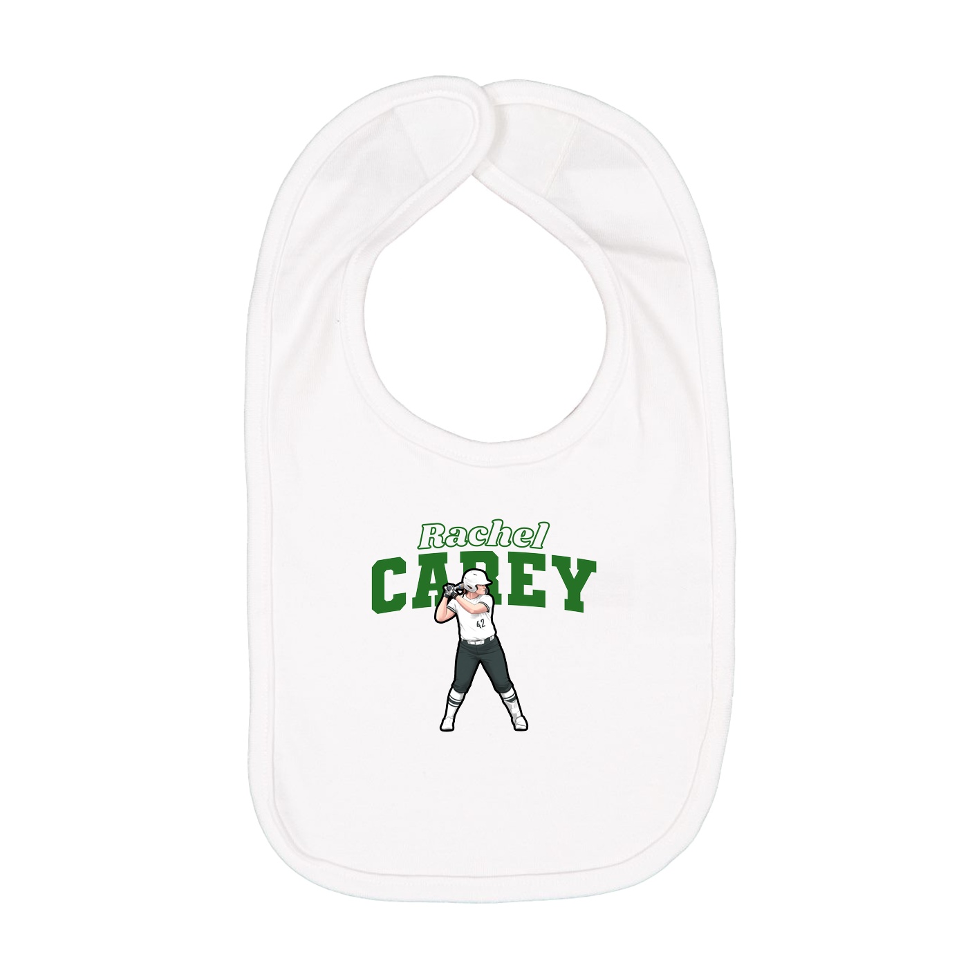 Infant Bib — Name Arch in White