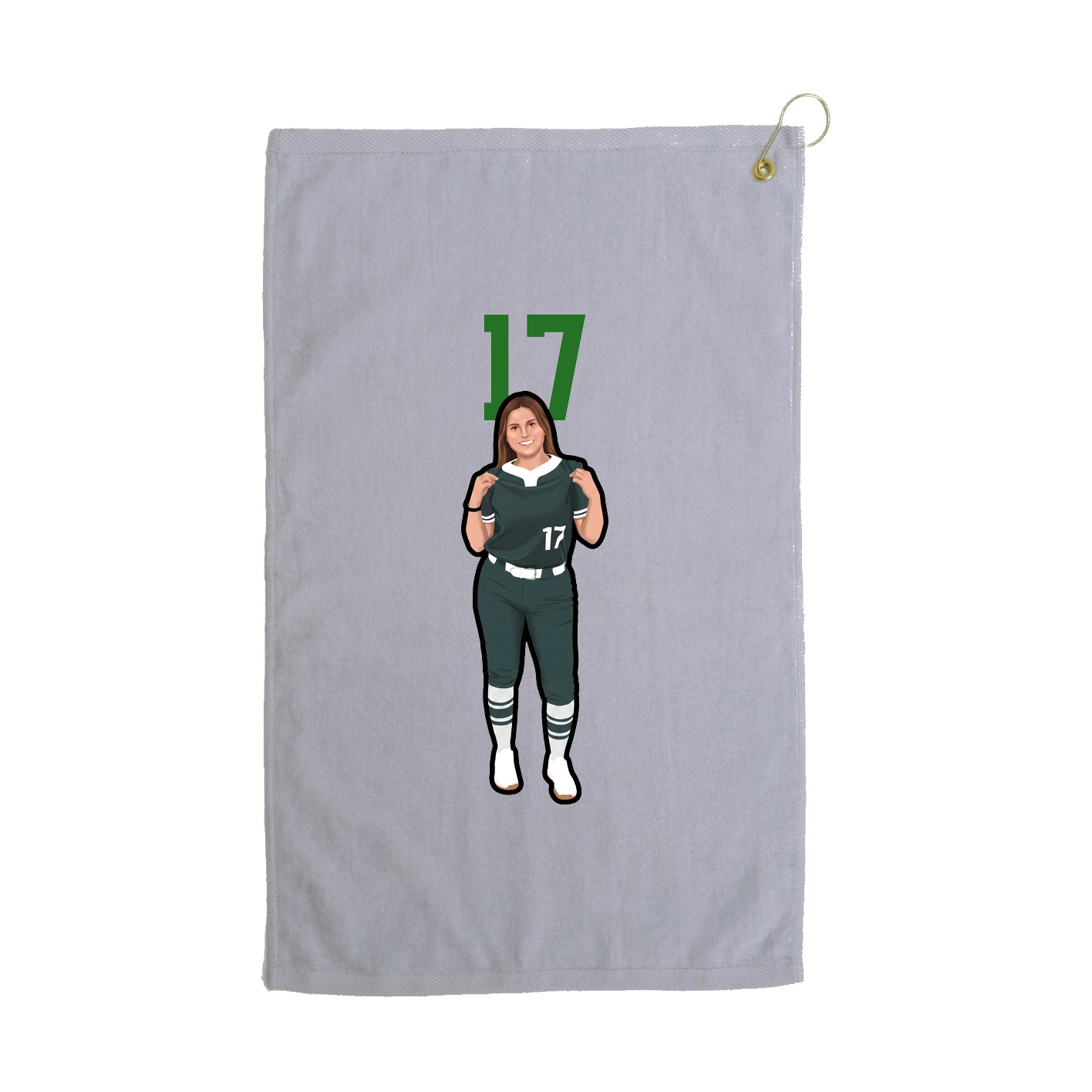 Golf Towel — Number Top in Grey