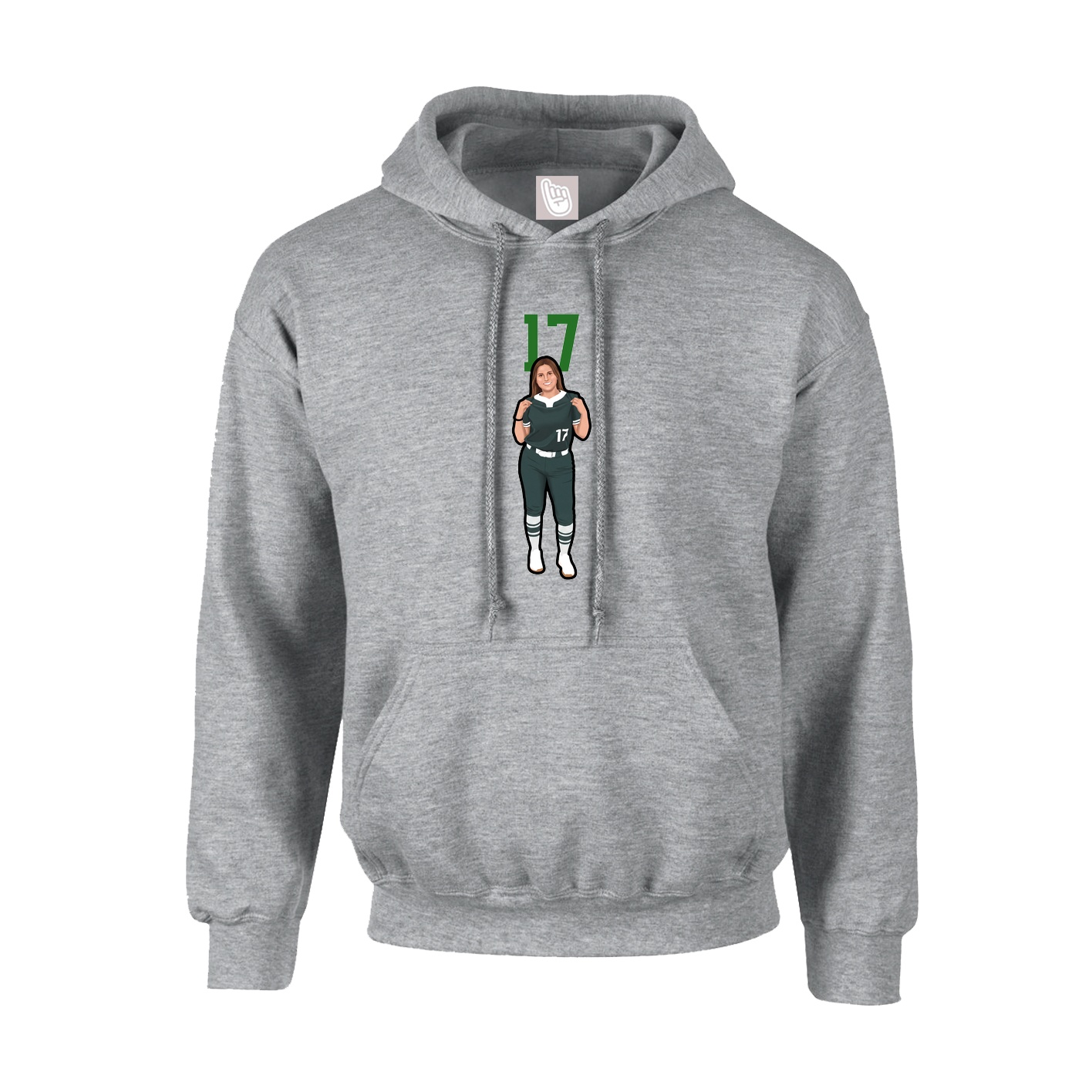 Hoodie — Number Top in Grey