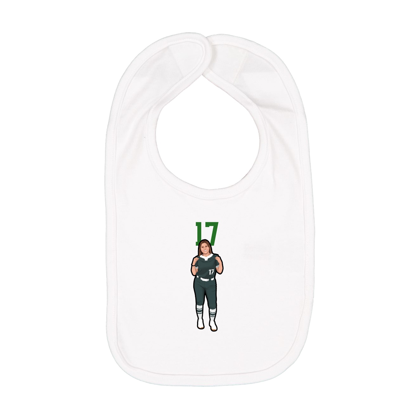 Infant Bib — Number Top in White