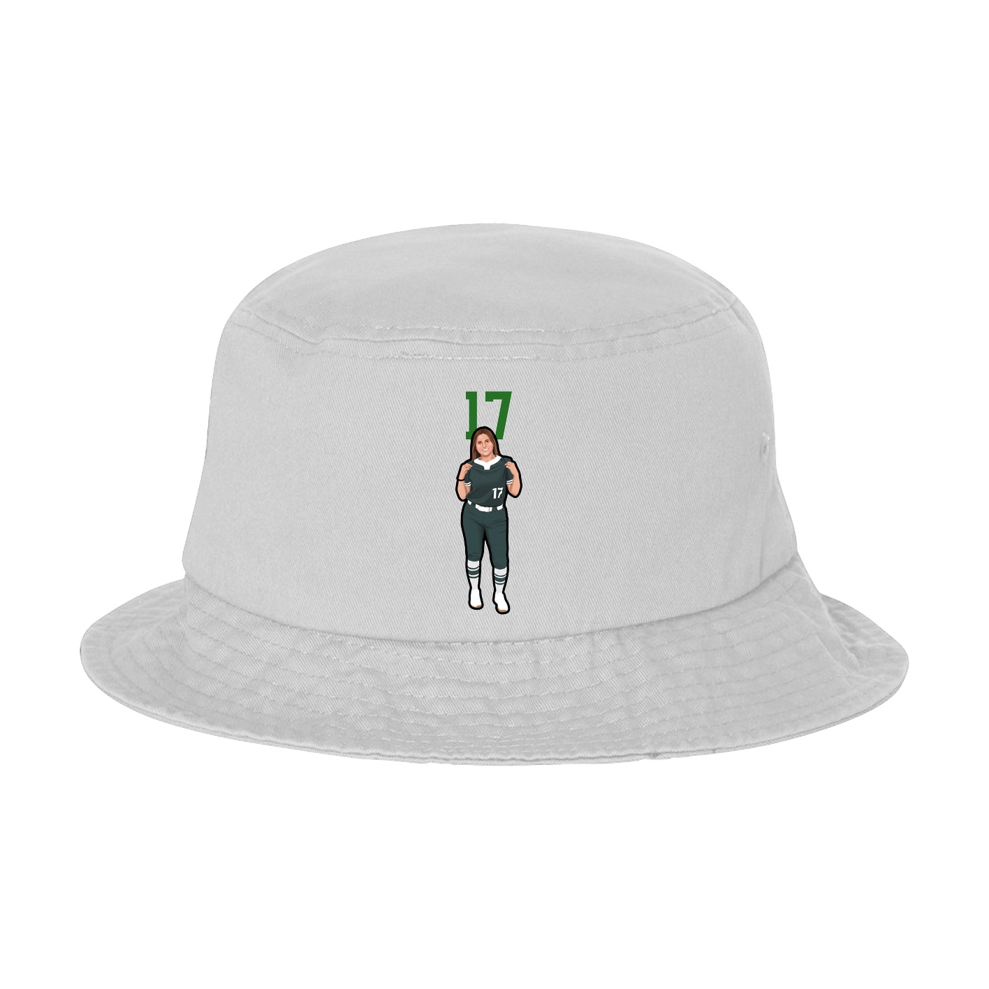 Bucket Cap — Number Top in White