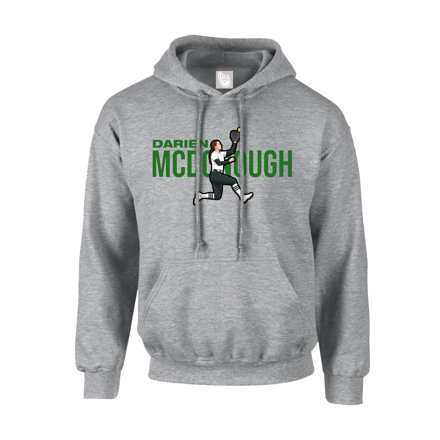 Youth Hoodie — Player Name in Grey