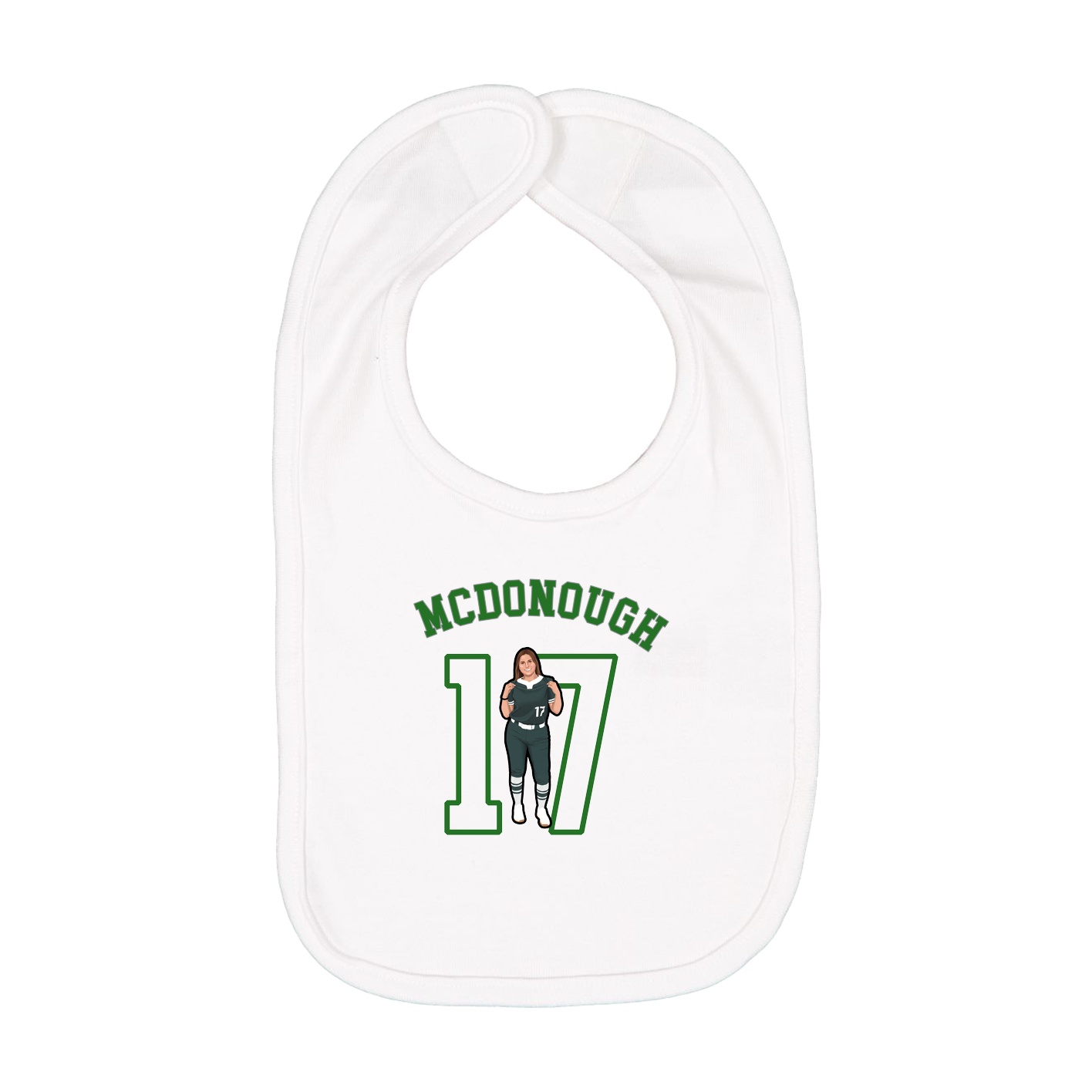 Infant Bib — Shirsey Arch in White