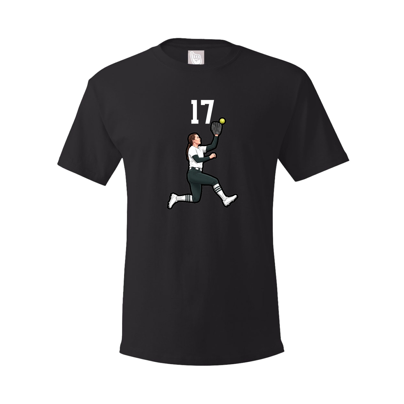 Youth Tee — Number Top in Black