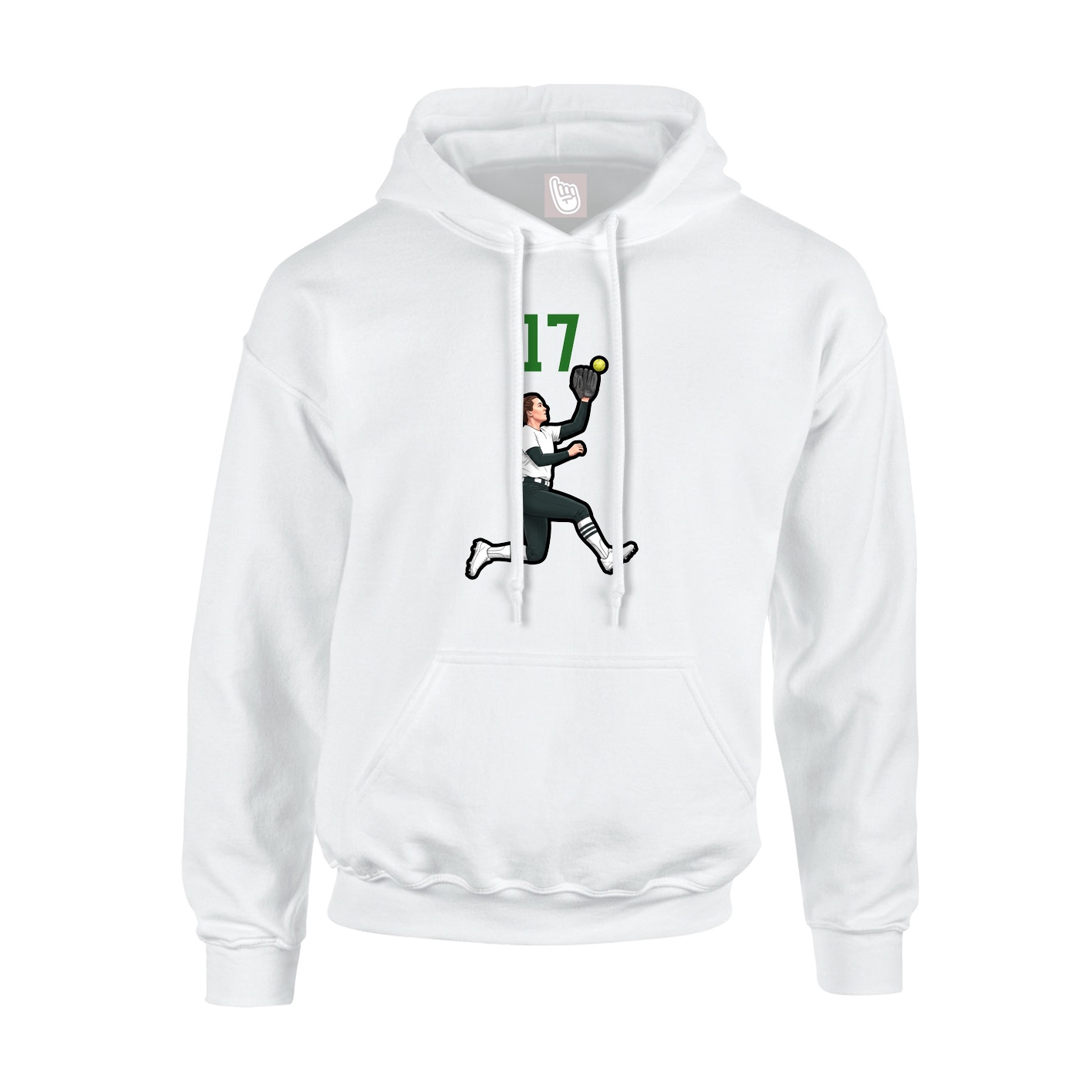 Youth Hoodie — Number Top in White