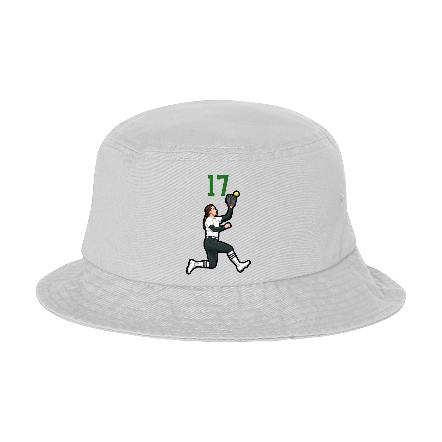 Bucket Cap — Number Top in White
