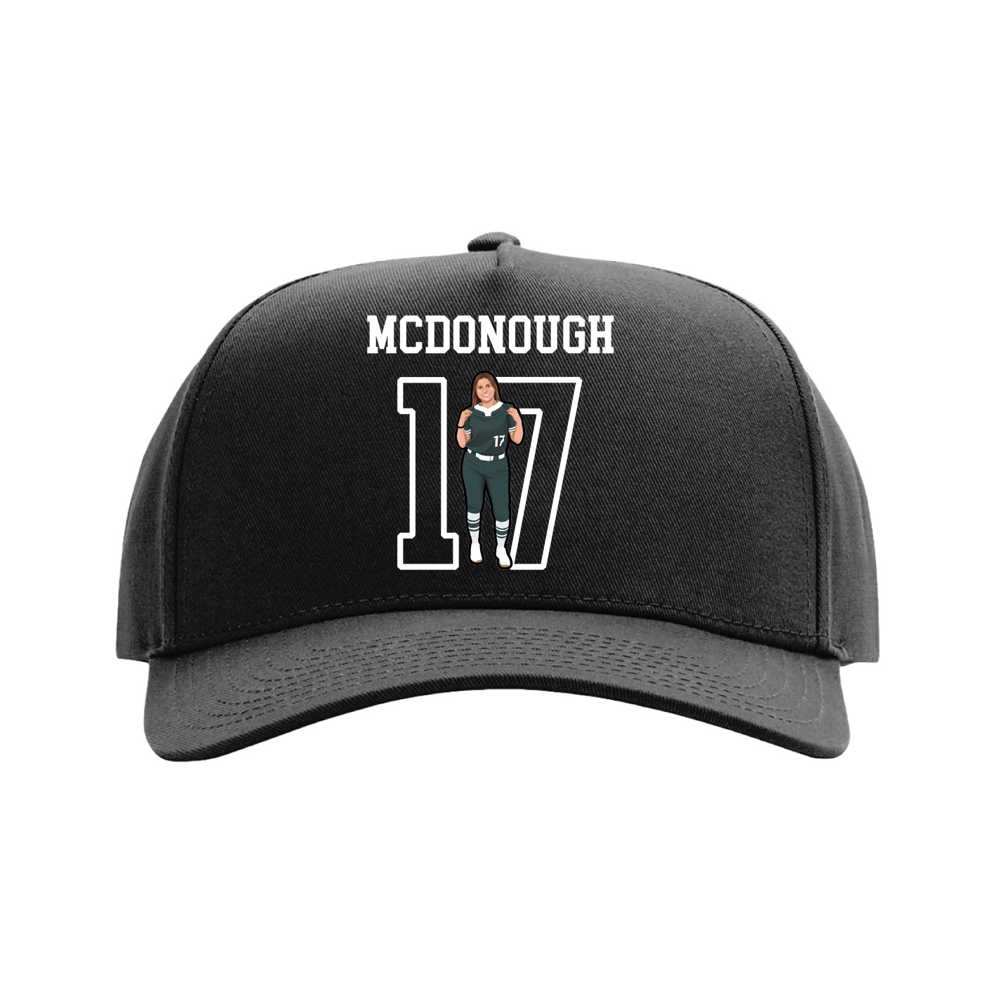 Full Fabric Five-Panel Champ Cap — Shirsey in Black