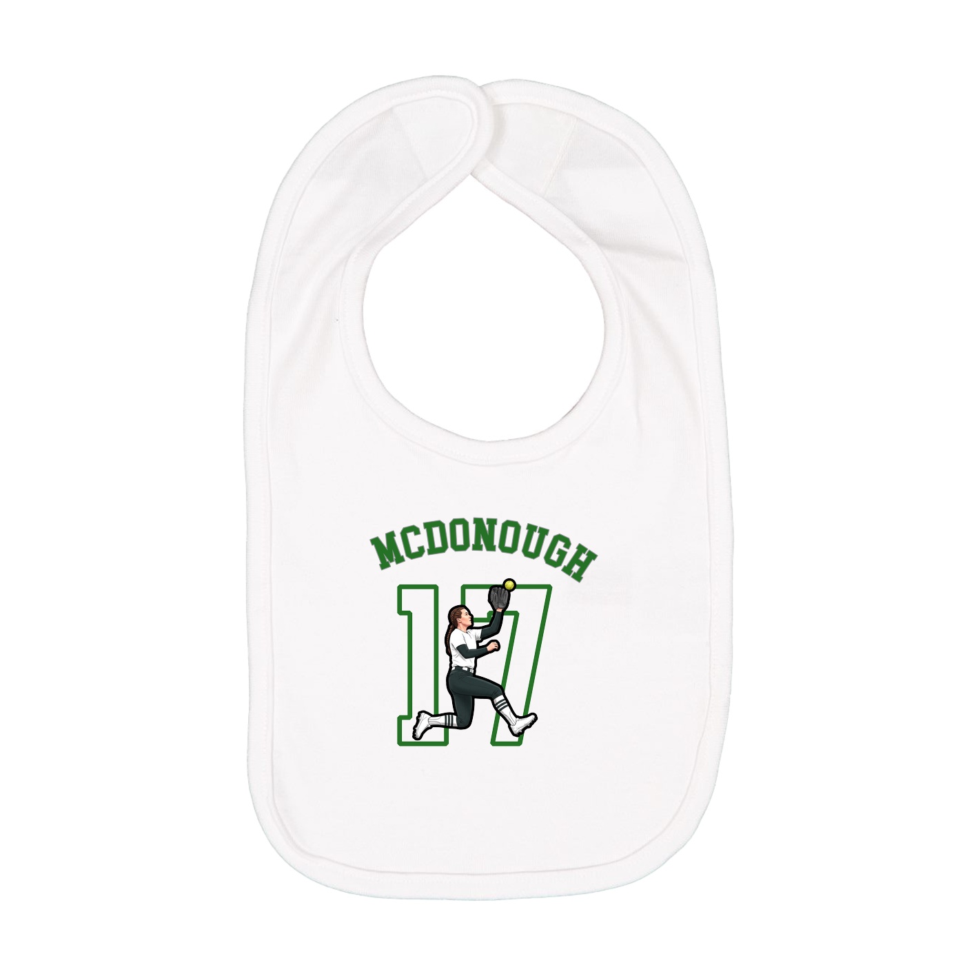 Infant Bib — Shirsey Arch in White