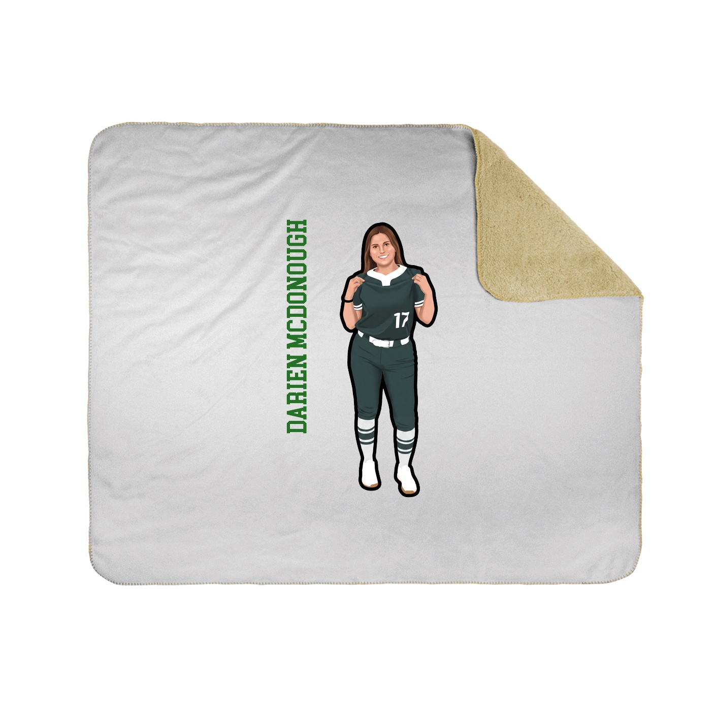 Throw Blanket — Name Vertical in White
