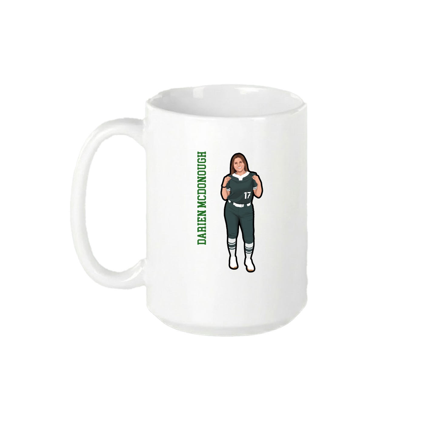 15oz Coffee Mug — Name Vertical in White