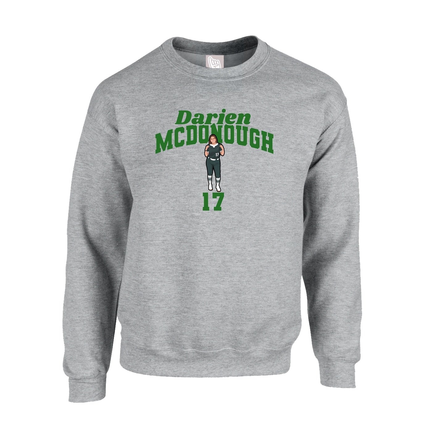 Fleece Crew — Signature Arch in Grey