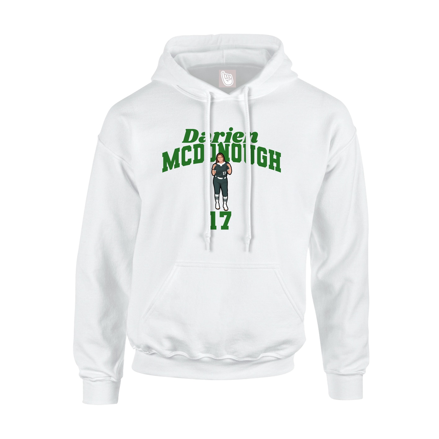 Youth Hoodie — Signature Arch in White