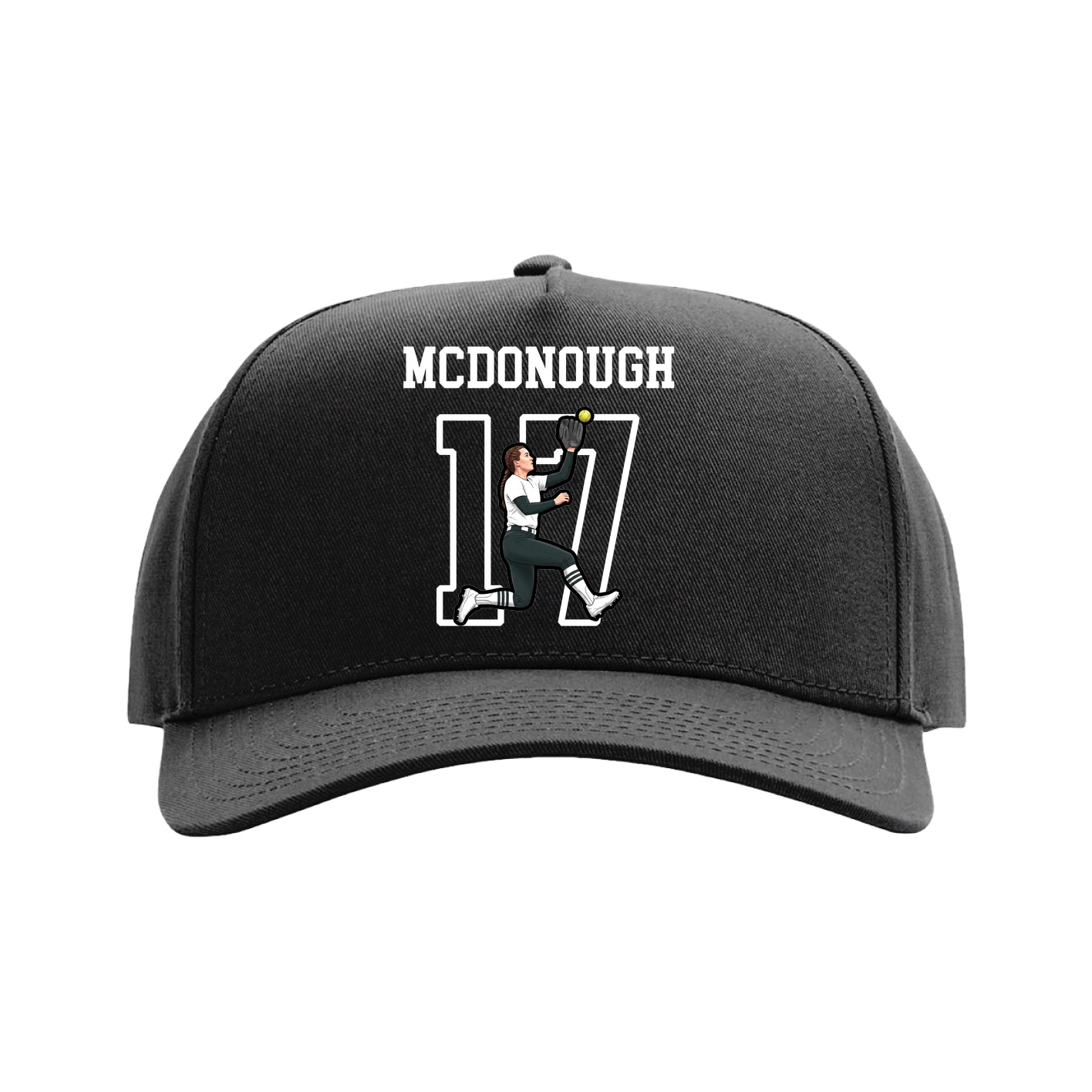 Full Fabric Five-Panel Champ Cap — Shirsey in Black
