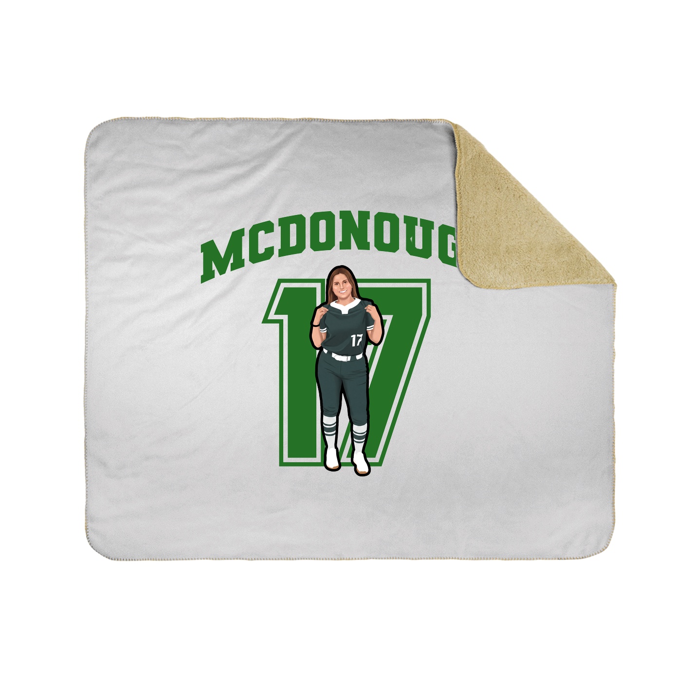 Throw Blanket — Number in White