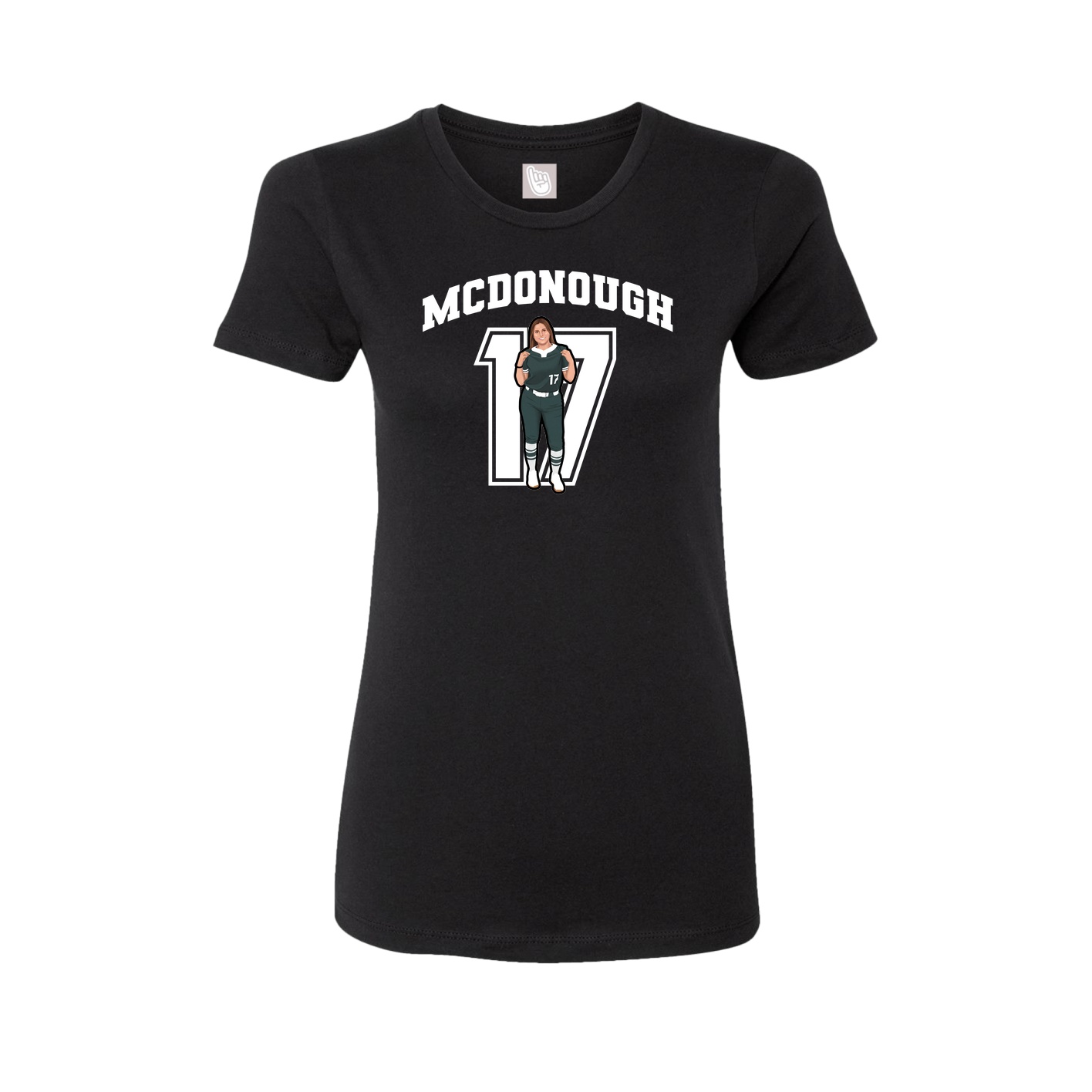 Fitted Women's Tee — Number in Black