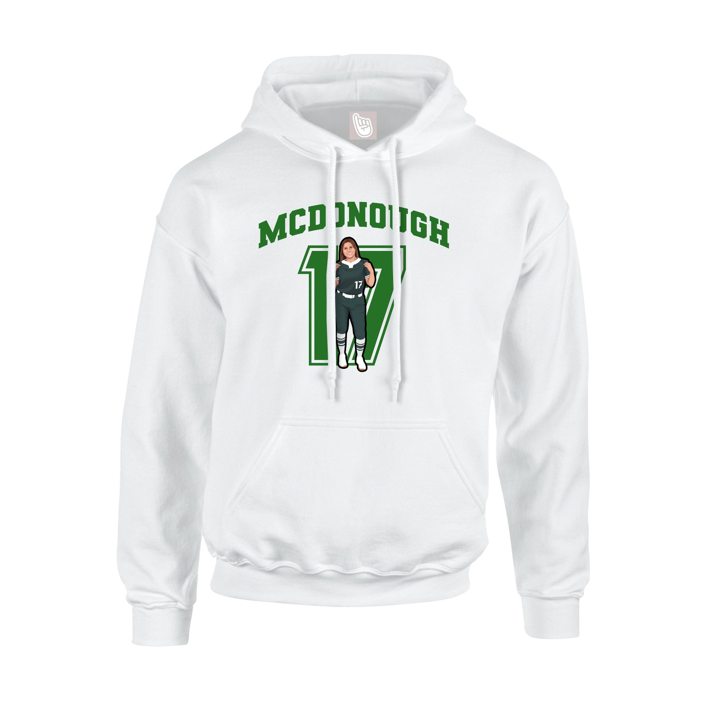 Youth Hoodie — Number in White
