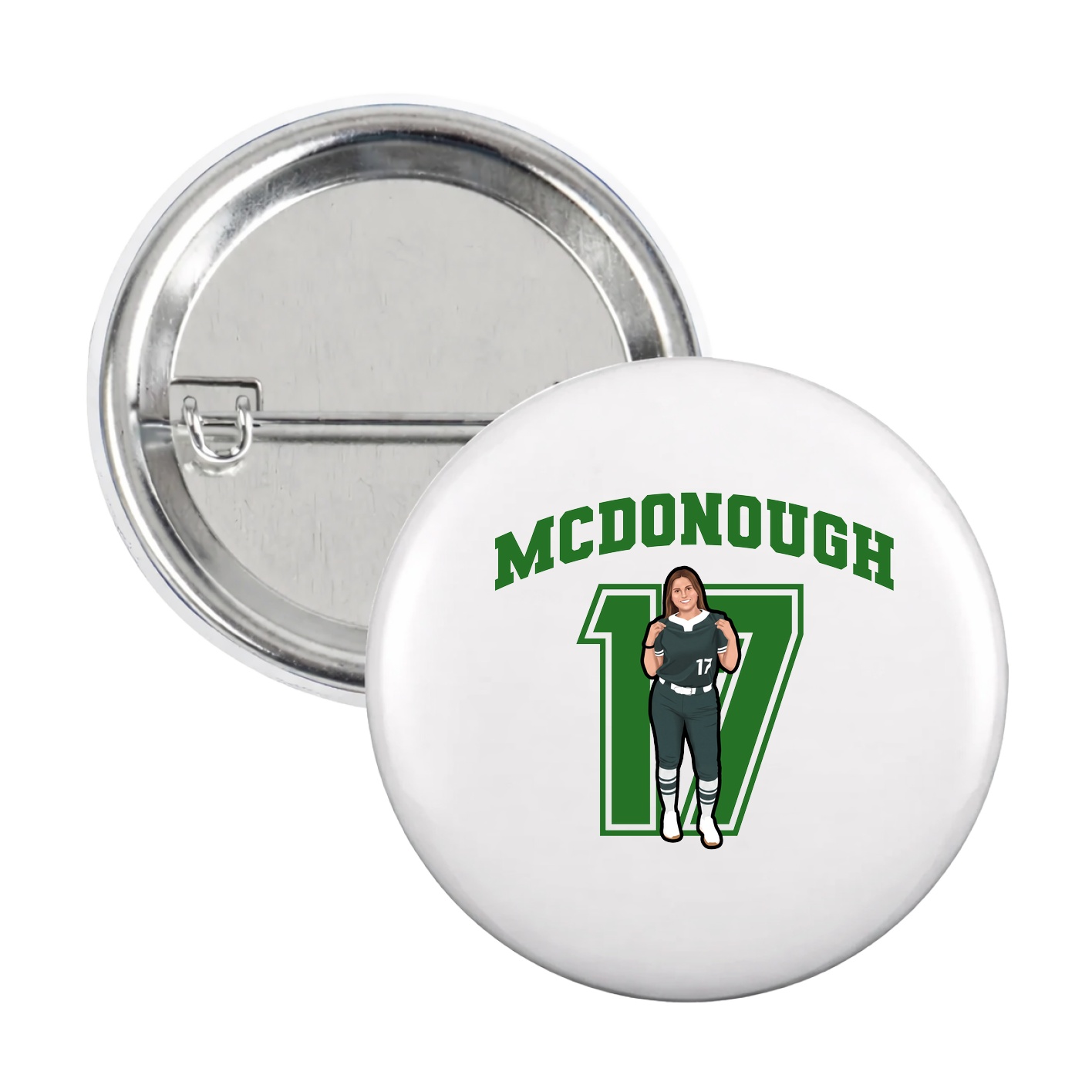 Game Day Button — Number in White