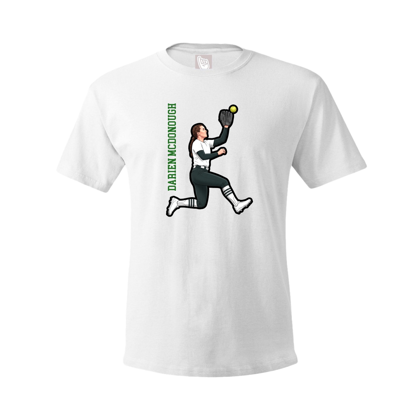 Youth Tee — Name Vertical in White