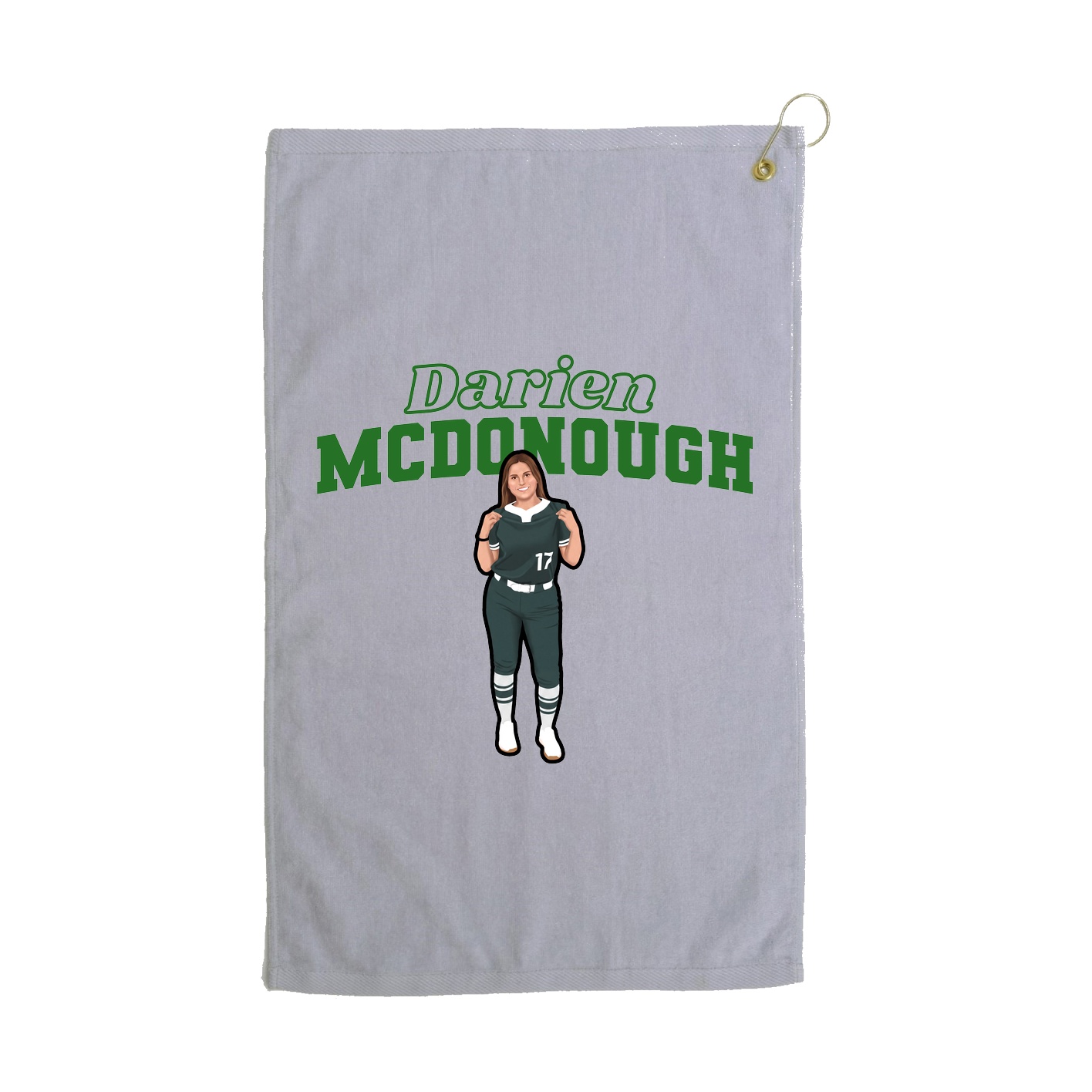 Golf Towel — Name Arch in Grey