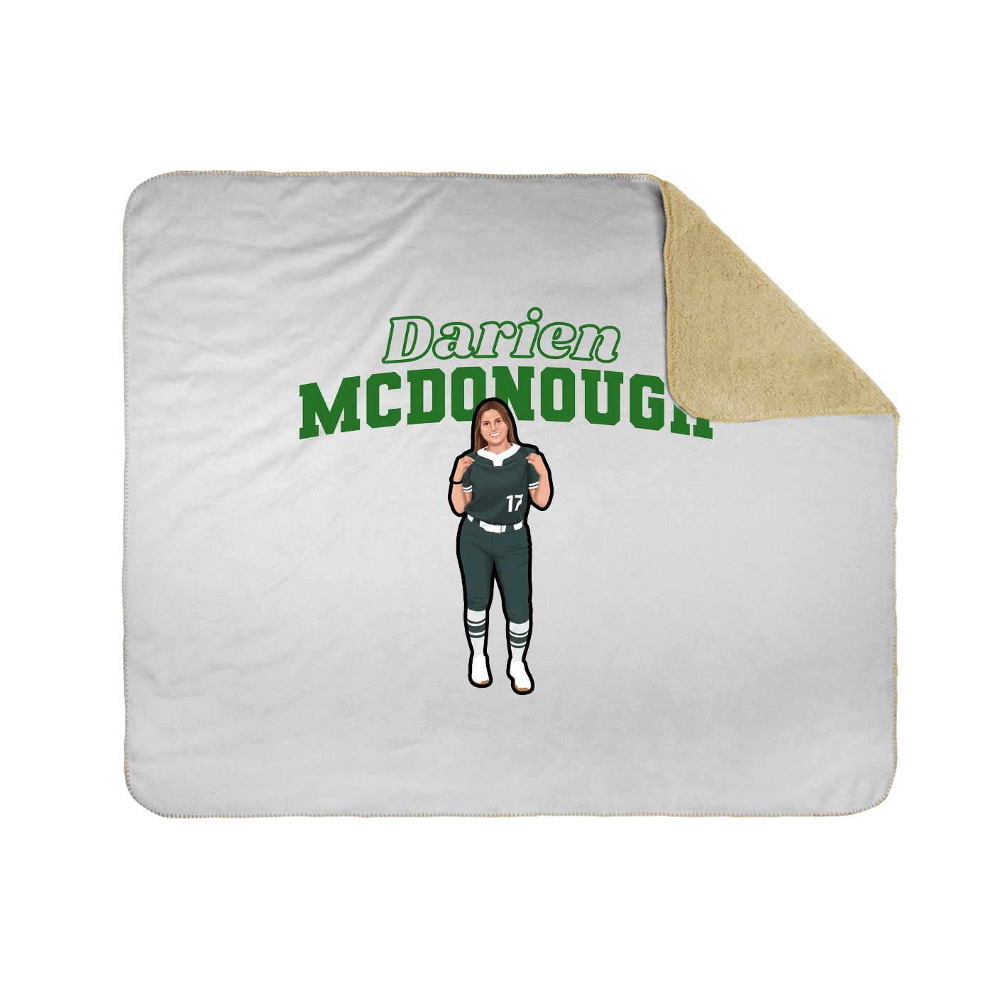 Throw Blanket — Name Arch in White