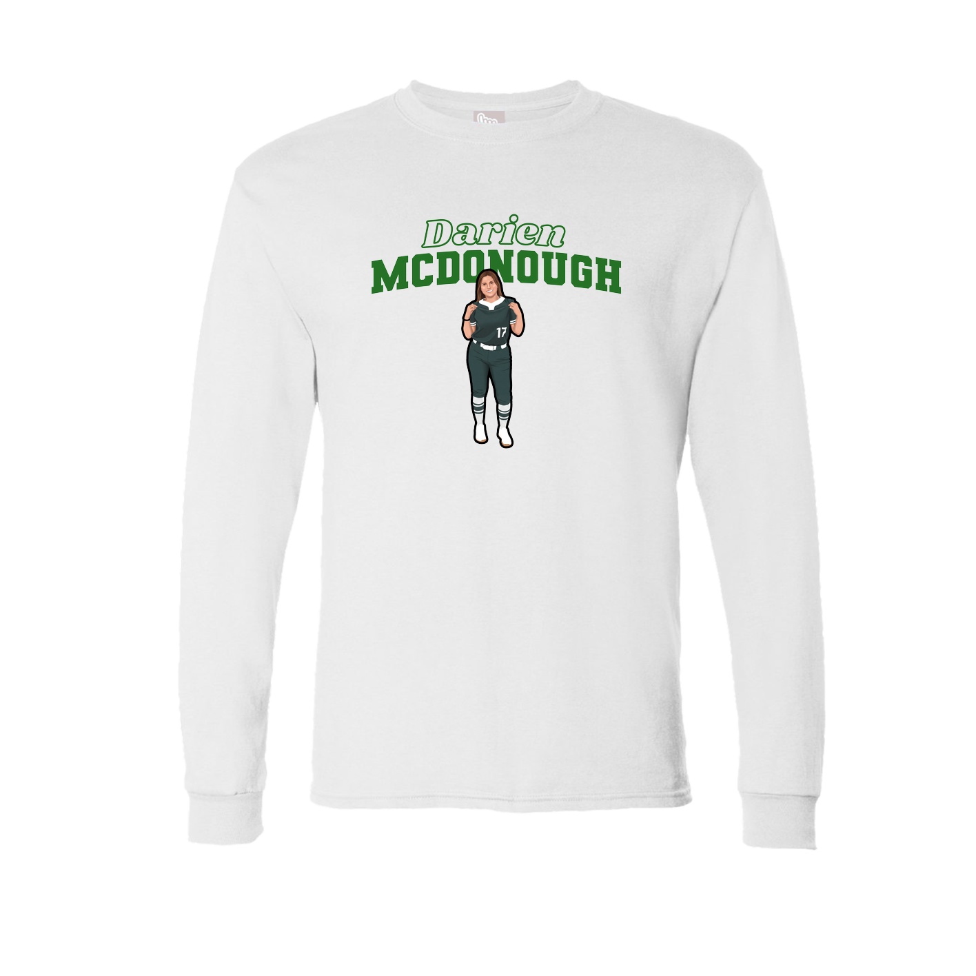 Long Sleeve Tee — Name Arch in White