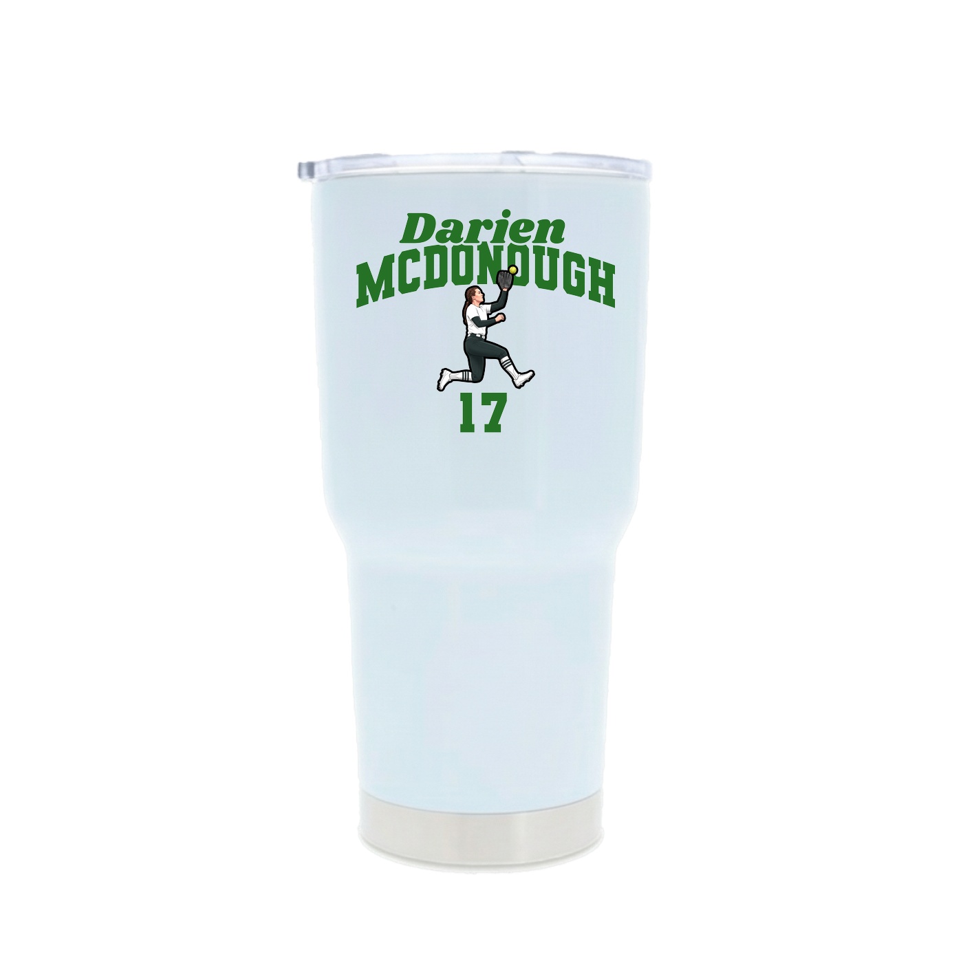 30oz Stainless Steel Tumbler — Signature Arch in White