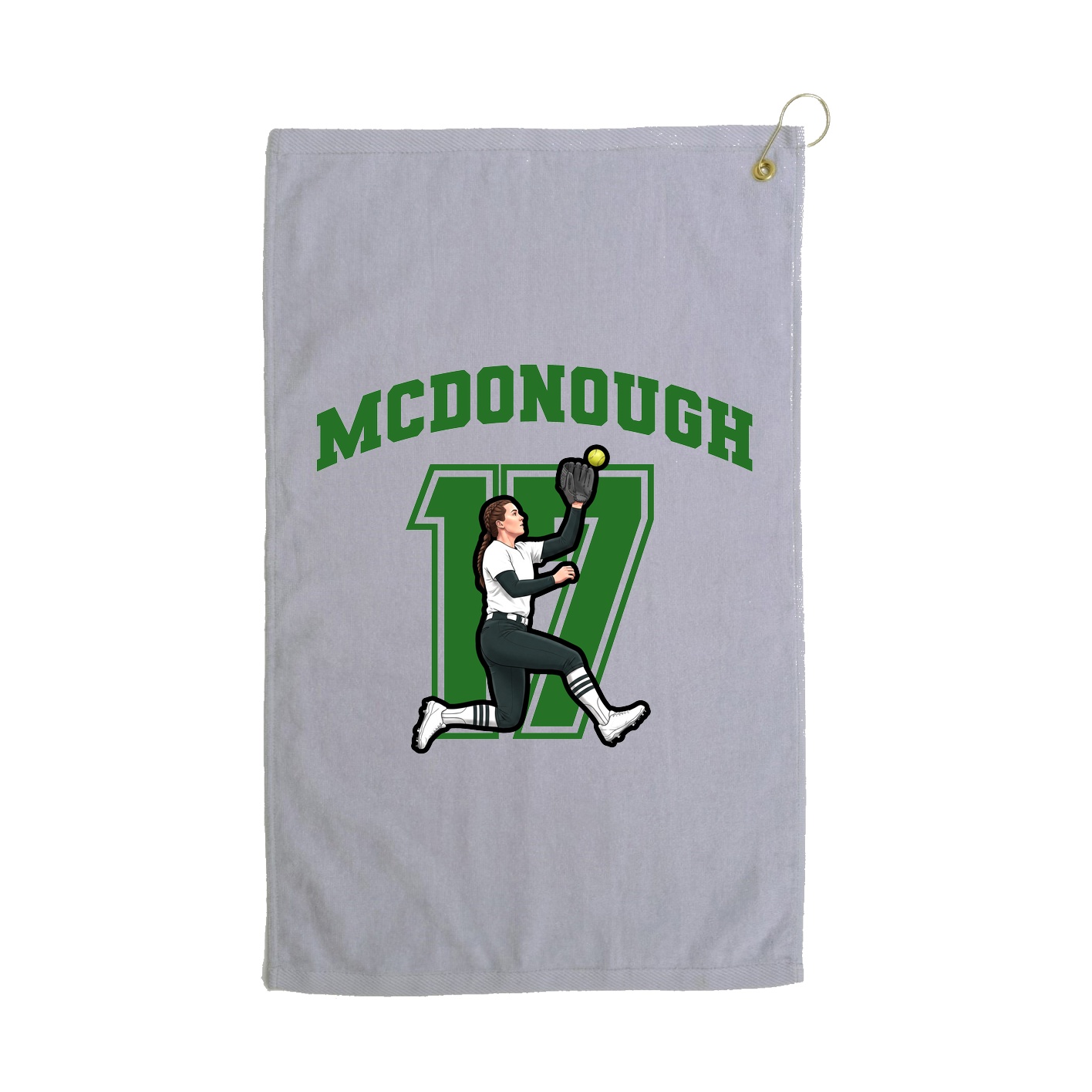 Golf Towel — Number in Grey