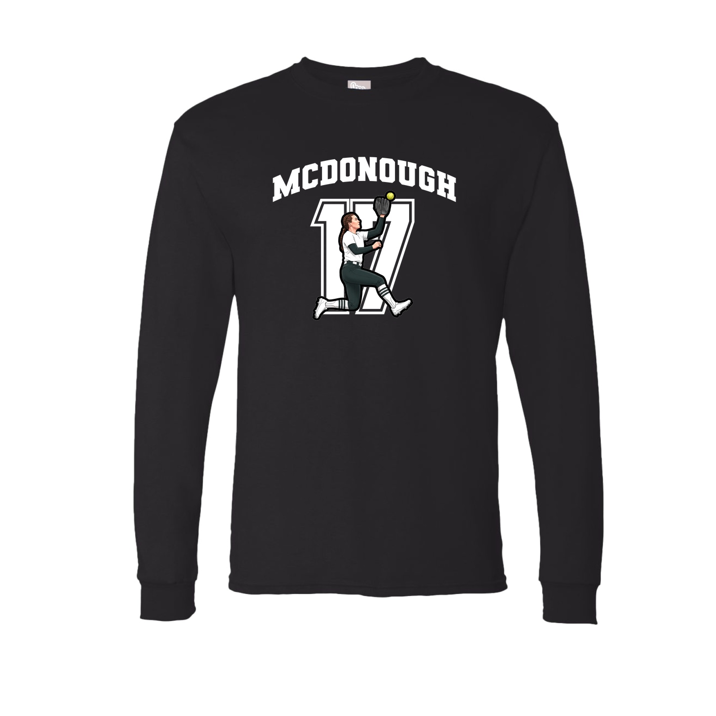 Long Sleeve Tee — Number in Black