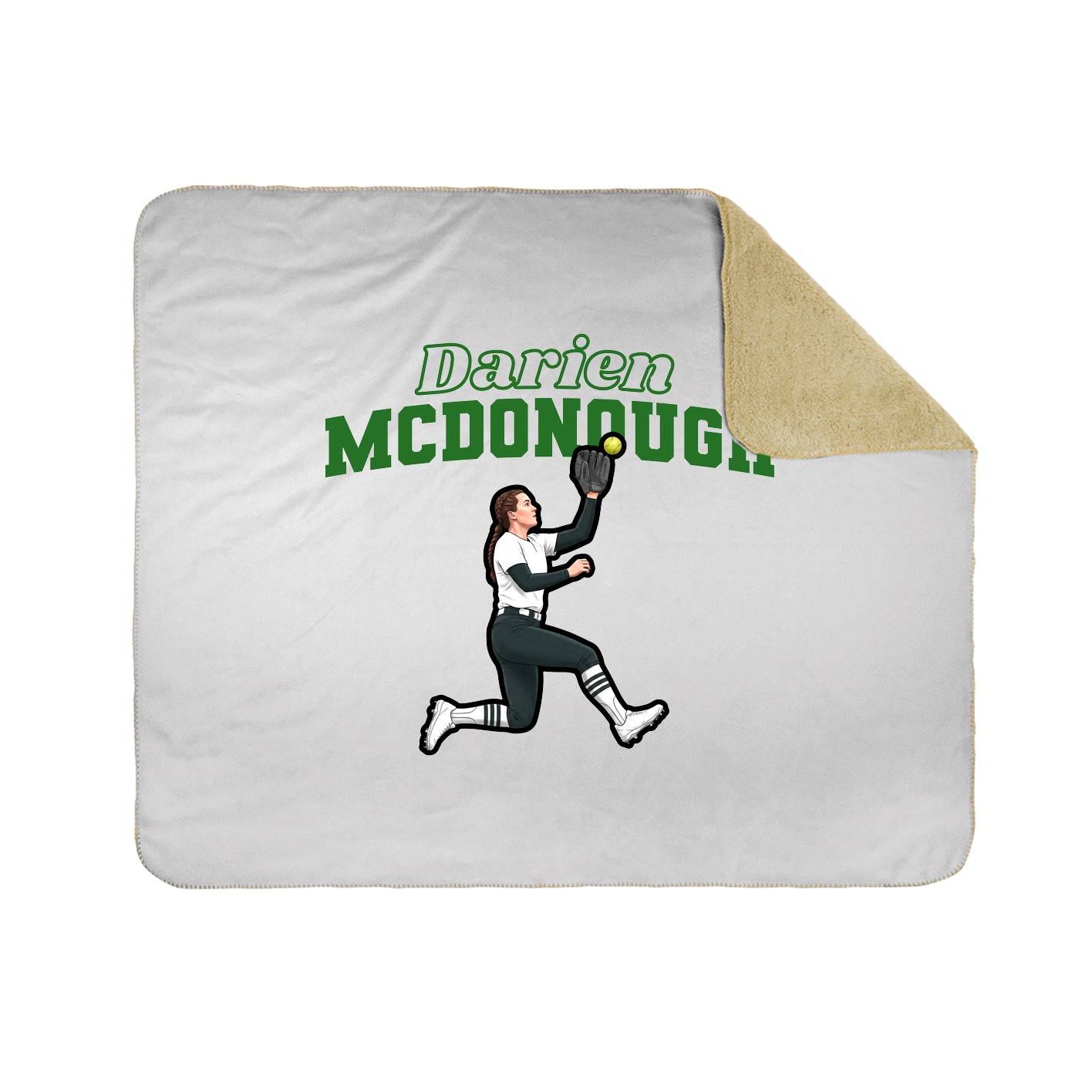 Throw Blanket — Name Arch in White