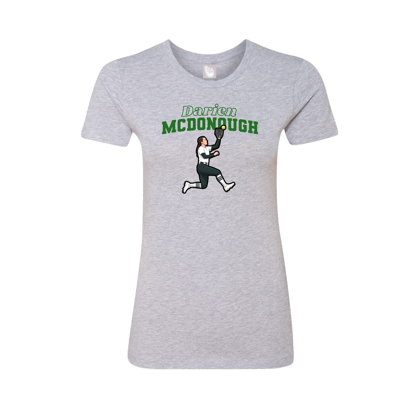 Fitted Women's Tee — Name Arch in Grey