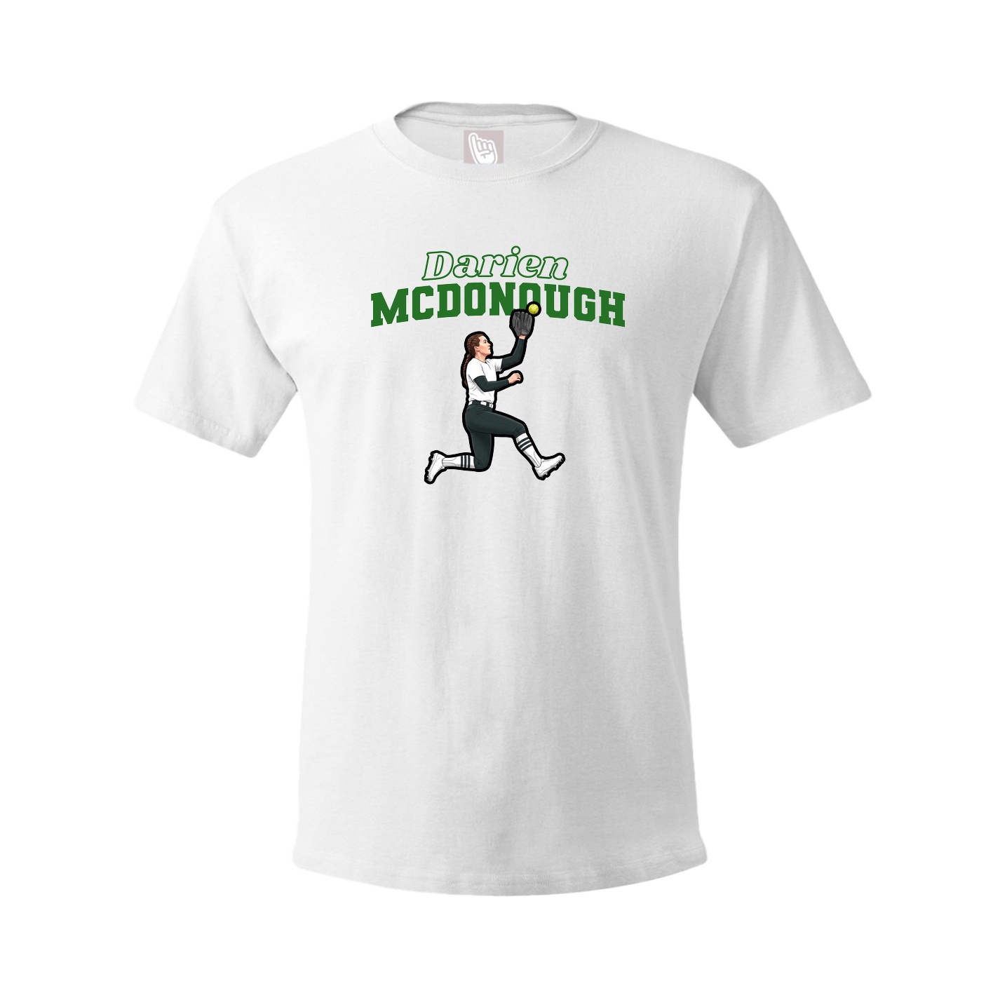 Youth Tee — Name Arch in White