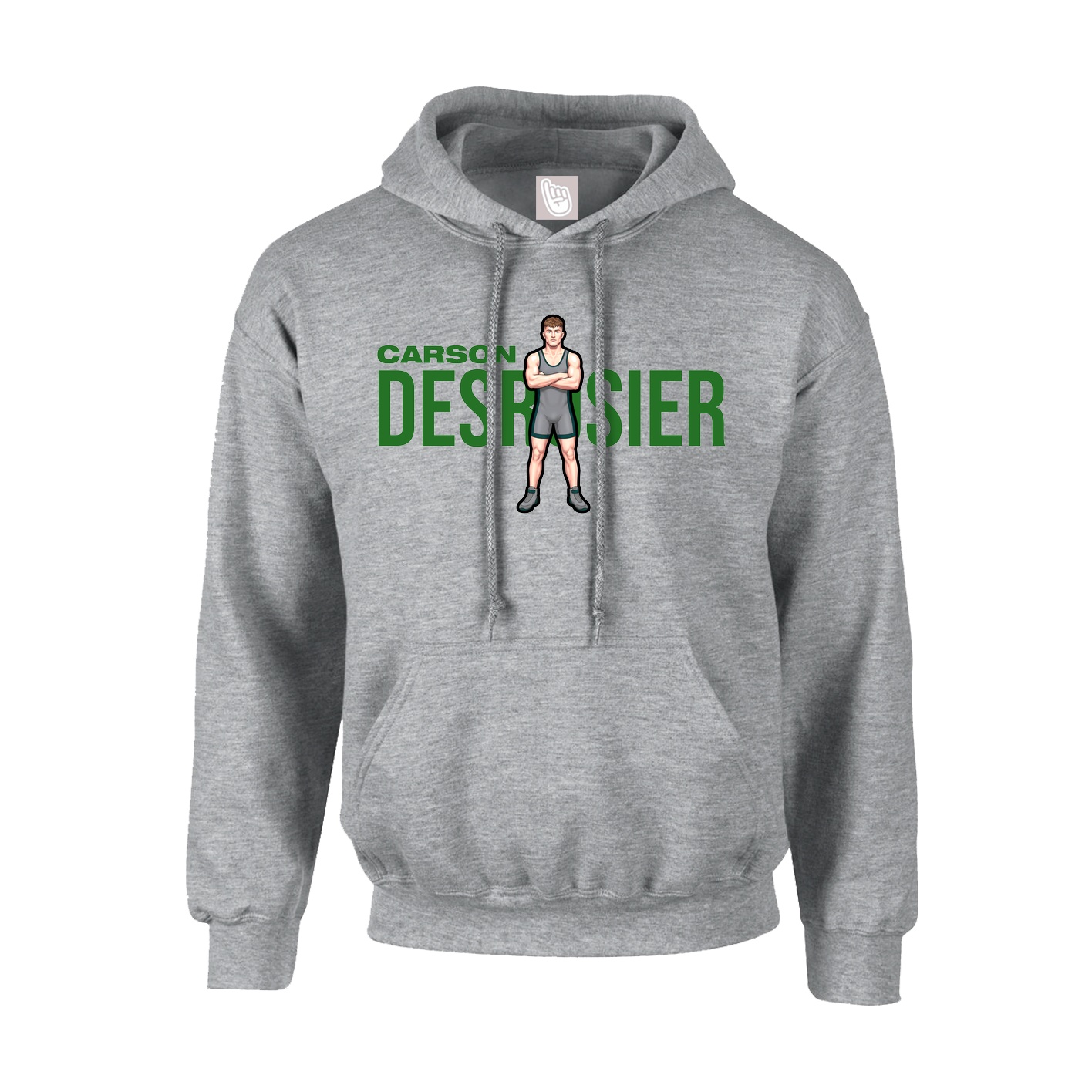 Hoodie — Player Name in Grey