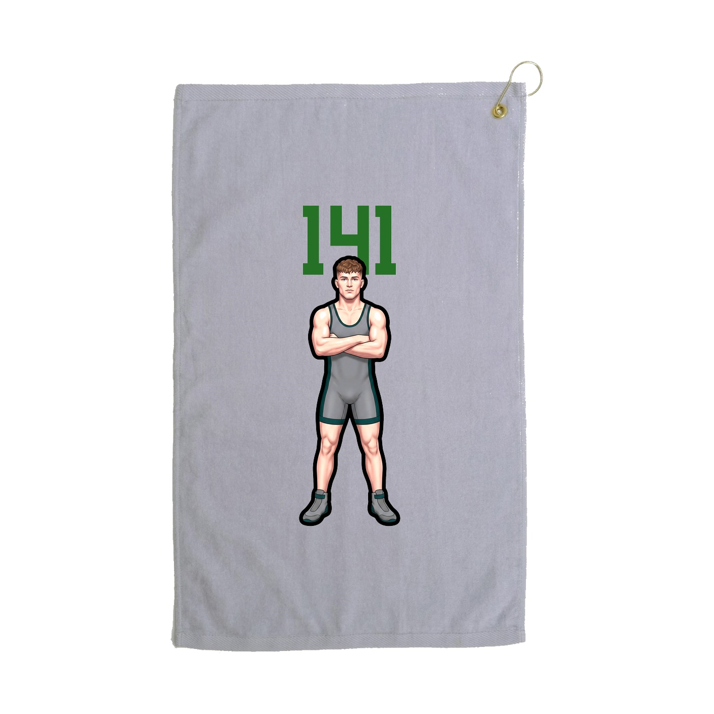 Golf Towel — Number Top in Grey