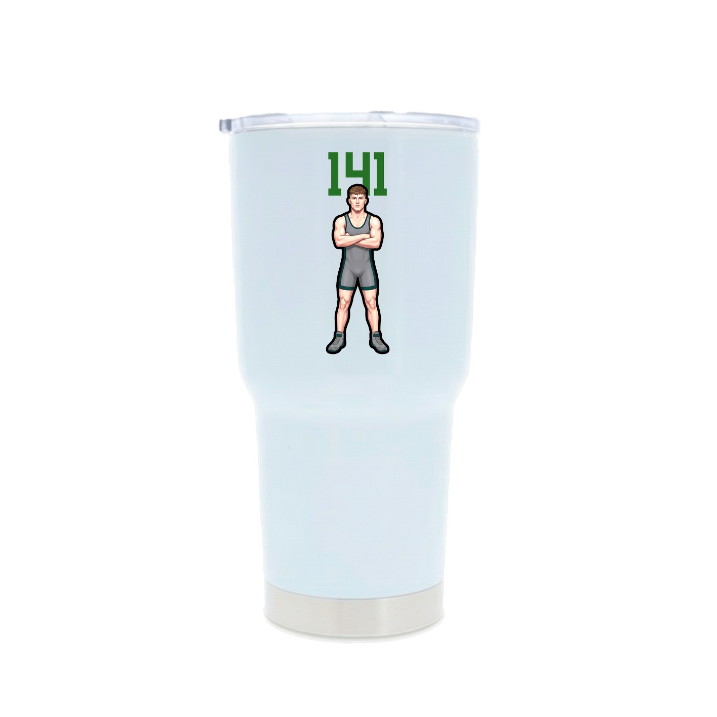 30oz Stainless Steel Tumbler — Number Top in White