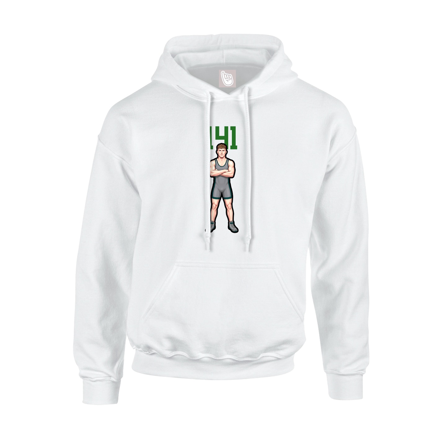 Youth Hoodie — Number Top in White