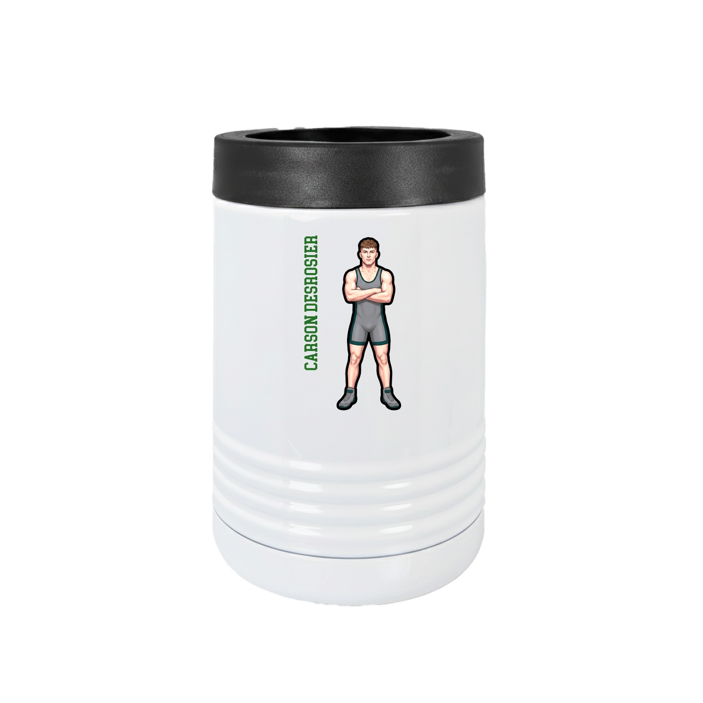 Beverage Holder — Name Vertical in White